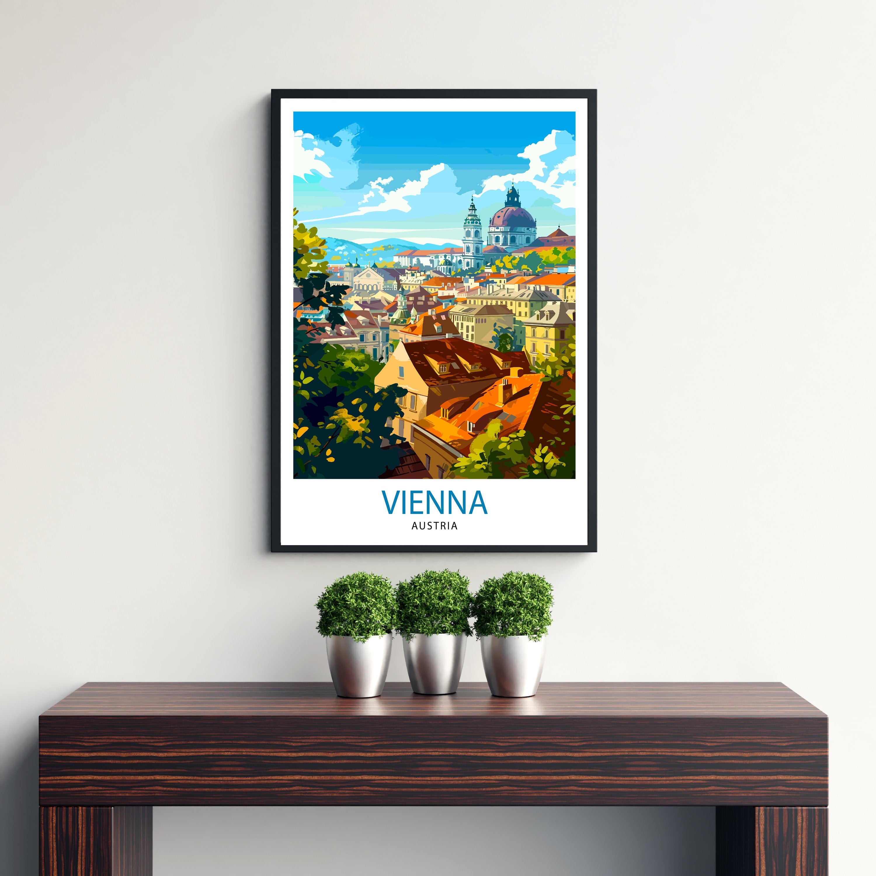 Vienna Austria Travel Print Vienna Wall Decor Vienna Home Living Decor Vienna Illustration Travel Poster Gift For Vienna Austria Home Decor