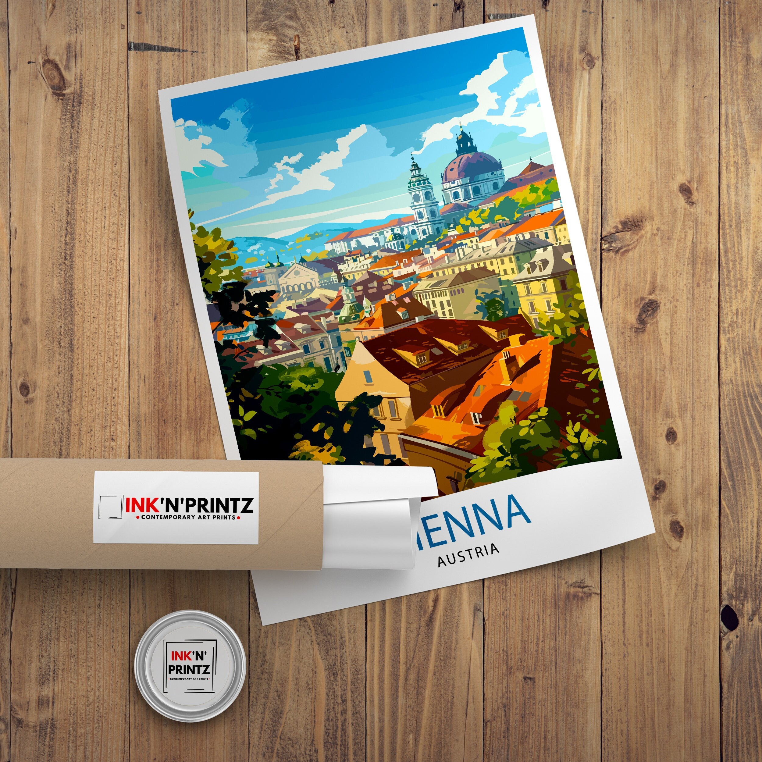 Vienna Austria Travel Print Vienna Wall Decor Vienna Home Living Decor Vienna Illustration Travel Poster Gift For Vienna Austria Home Decor