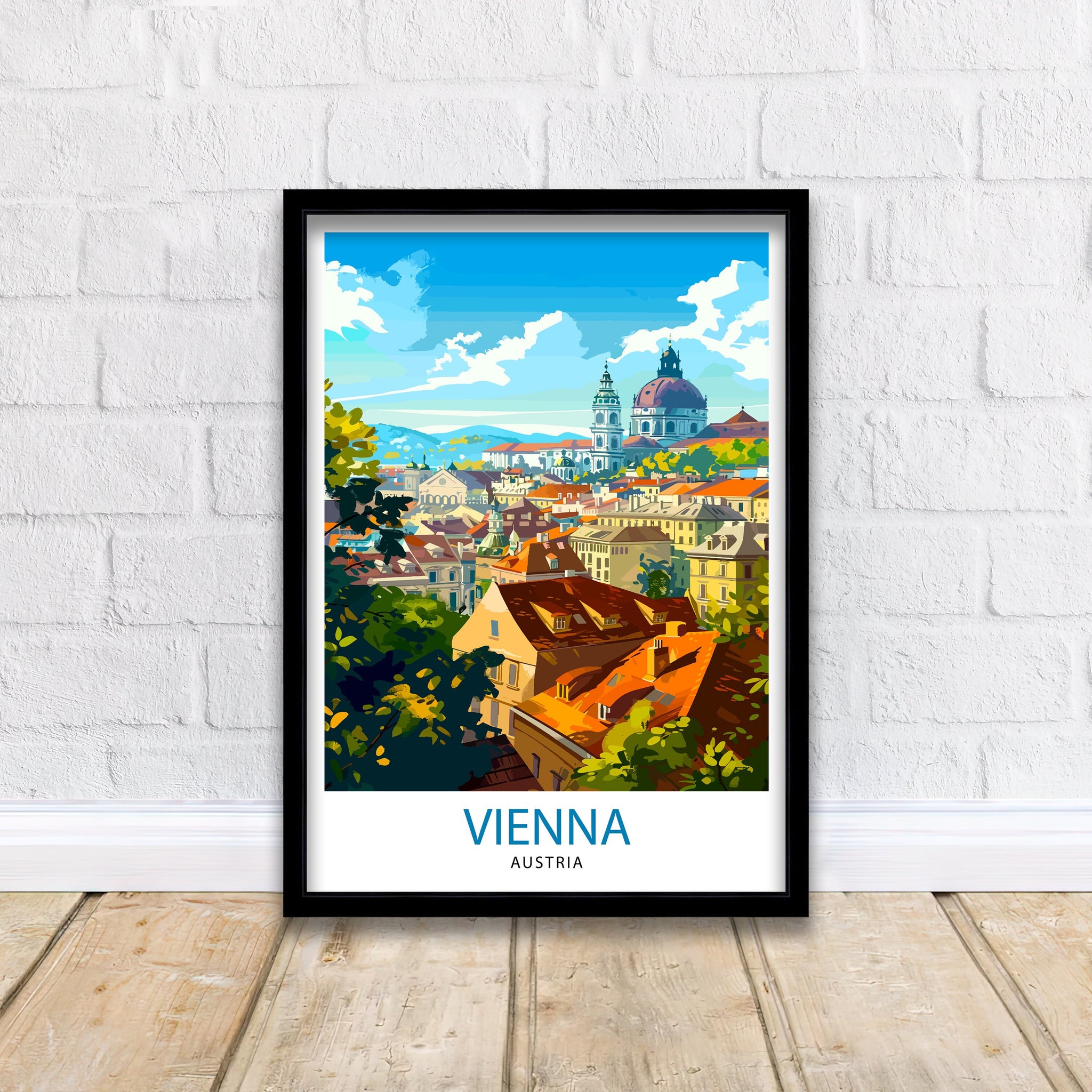 Vienna Austria Travel Print Vienna Wall Decor Vienna Home Living Decor Vienna Illustration Travel Poster Gift For Vienna Austria Home Decor