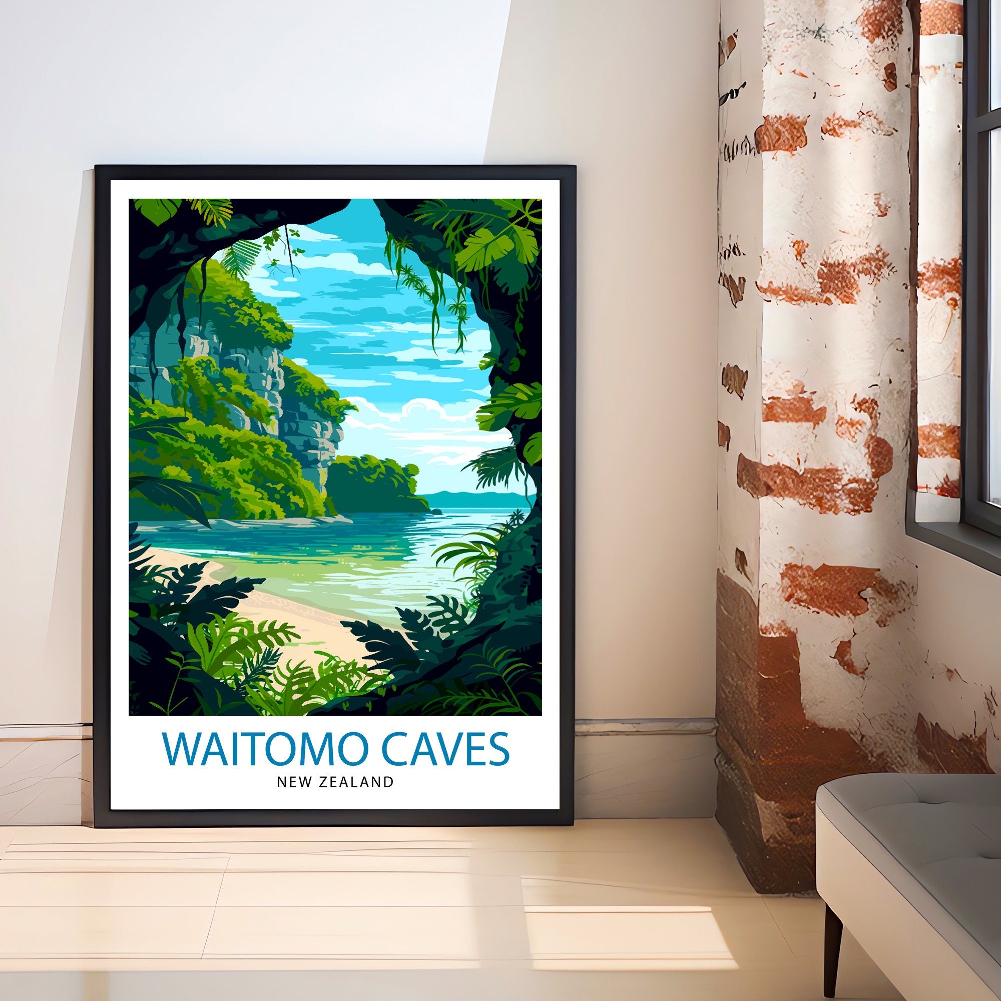 Waitomo Caves New Zealand Travel Print Wall Decor Wall Art Waitomo Caves Wall Hanging Home Décor Waitomo Caves Gift Art Lovers New Zealand