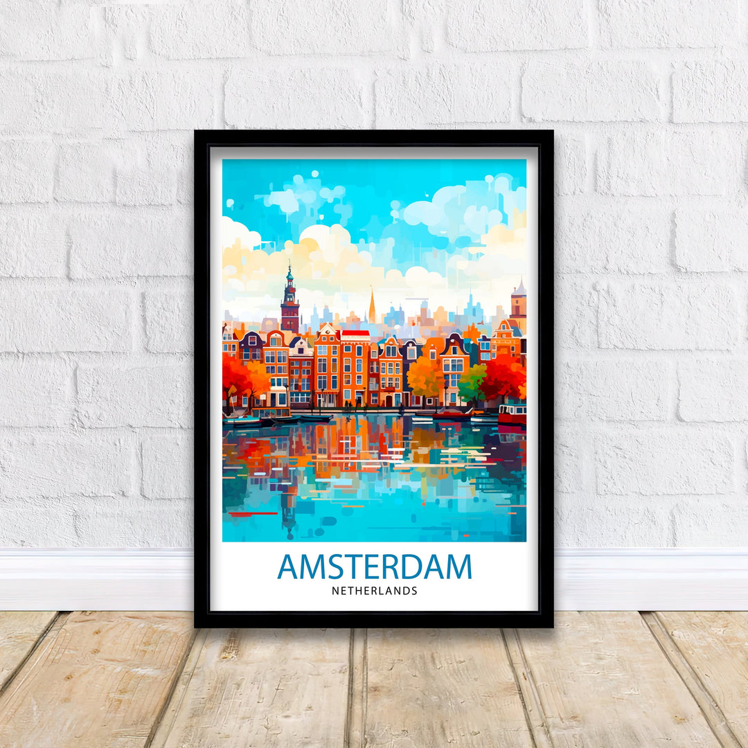 Amsterdam Netherlands Travel Print Wall Decor Wall Art Amsterdam Wall Hanging Home Décor Amsterdam Gift Art Lovers Netherlands Art