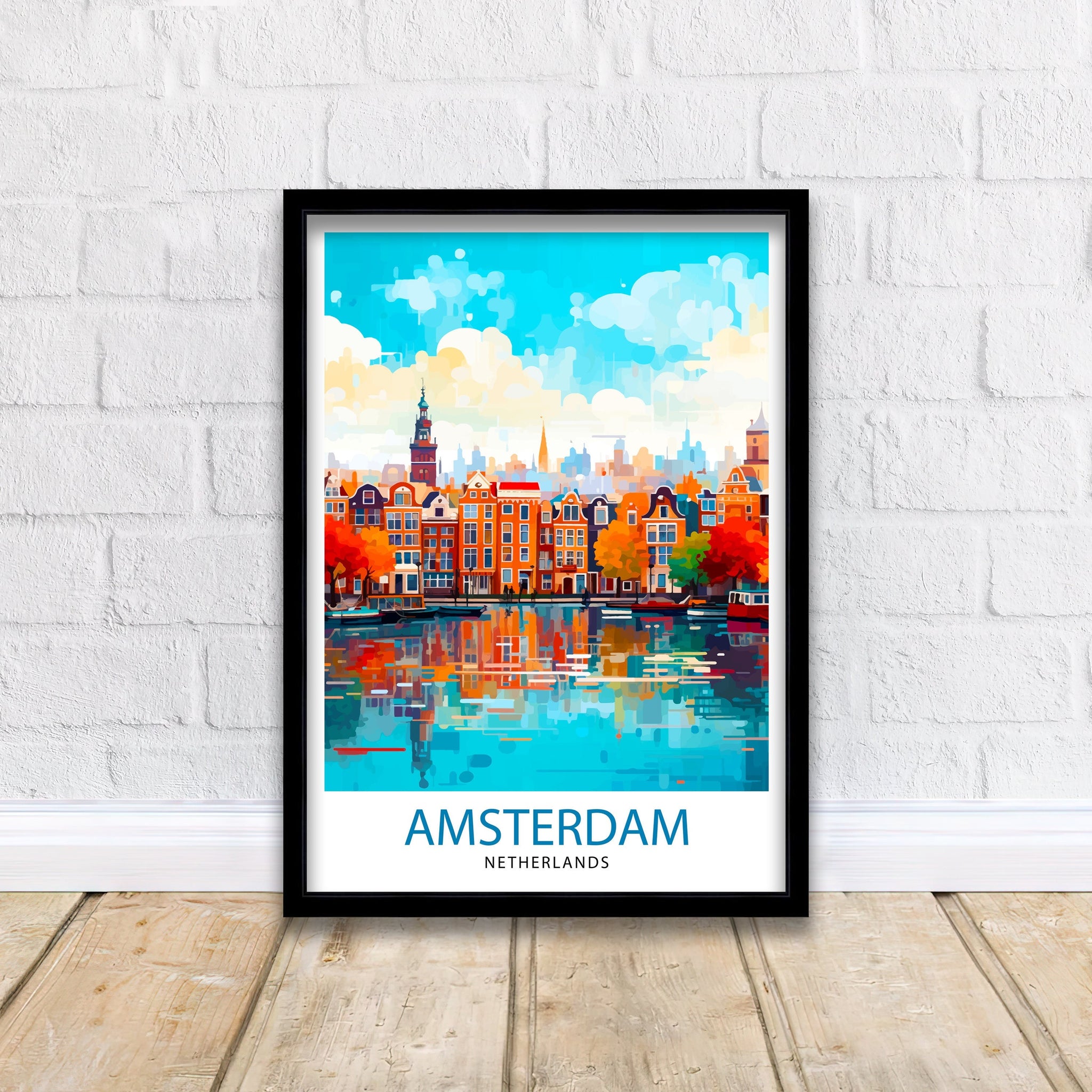 Amsterdam Netherlands Travel Print Wall Decor Wall Art Amsterdam Wall Hanging Home Décor Amsterdam Gift Art Lovers Netherlands Art