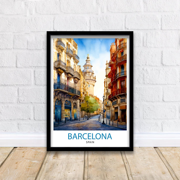 Barcelona Spain Travel Print Barcelona Wall Decor Barcelona Poster Spain Travel Prints Barcelona Art Print Barcelona