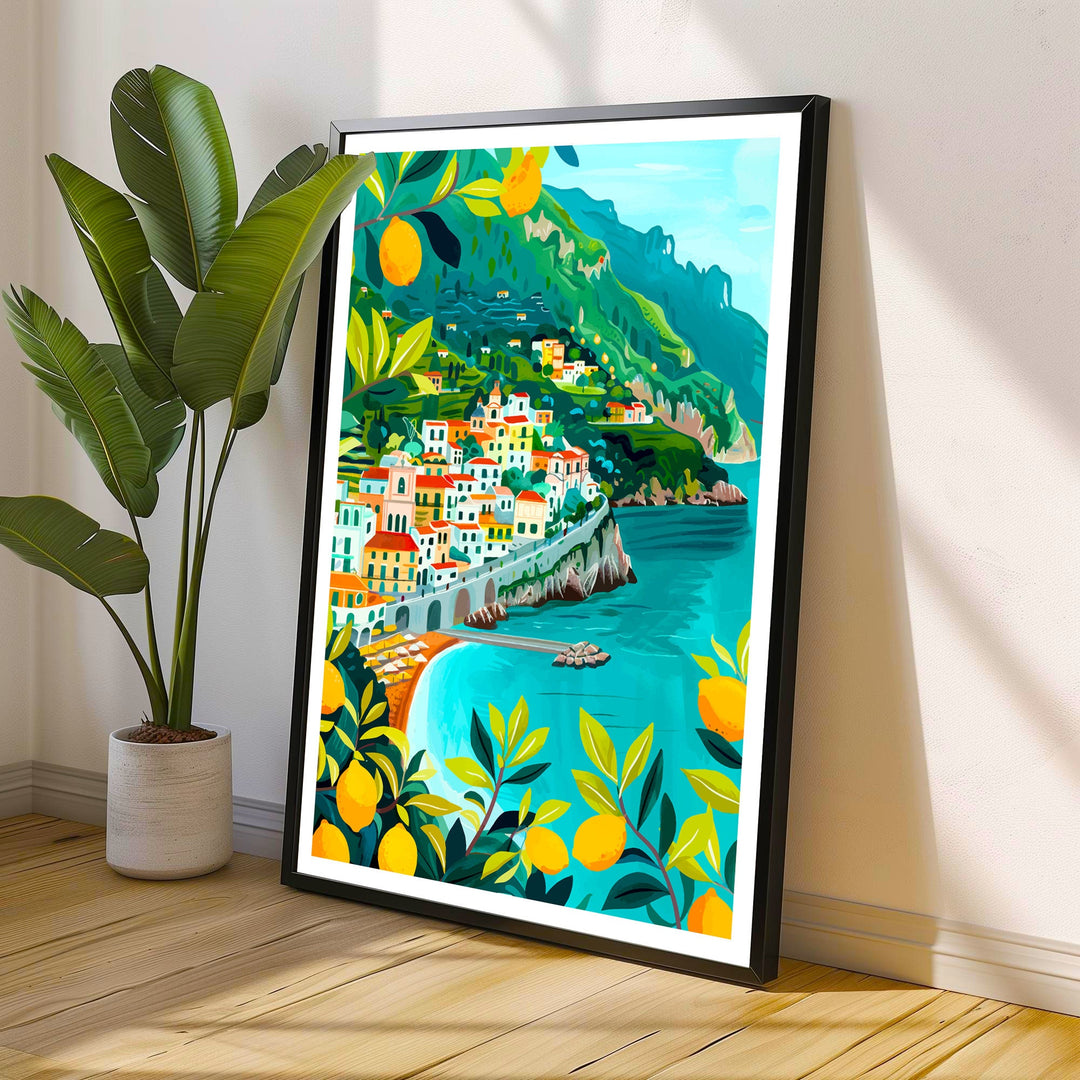 Amalfi Coast Italy Travel Poster