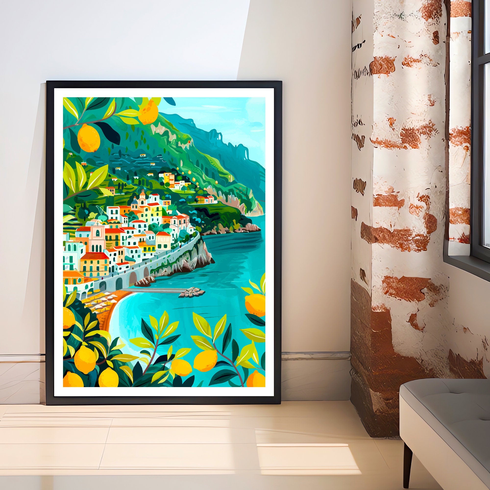 Amalfi Coast Italy Travel Print Wall Decor Wall Art Amalfi Coast Wall Hanging Home Décor Amalfi Coast Gift Art Lovers Italy Art Lover Gift