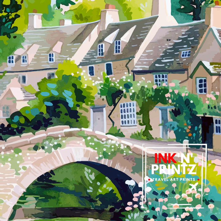 Cotswolds Travel Print Cotswolds Wall Art Cotswolds Illustration Travel Poster Gift Cotswolds Home Decor