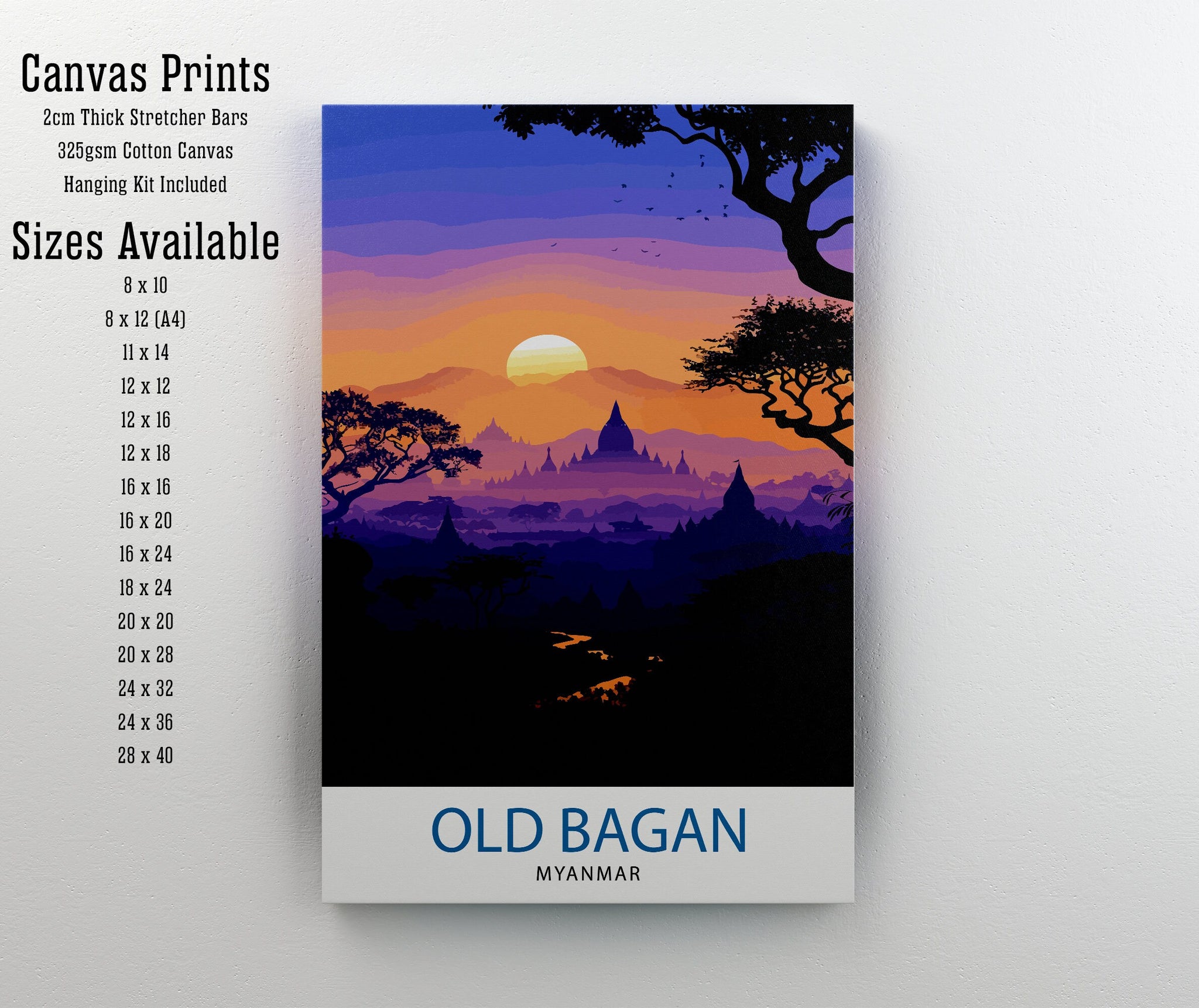 Bagan Myanmar Travel Print Wall Decor Wall Art Bagan Wall Hanging Home Décor Bagan Gift Art Lovers Myanmar Art Lover Gift Print Art