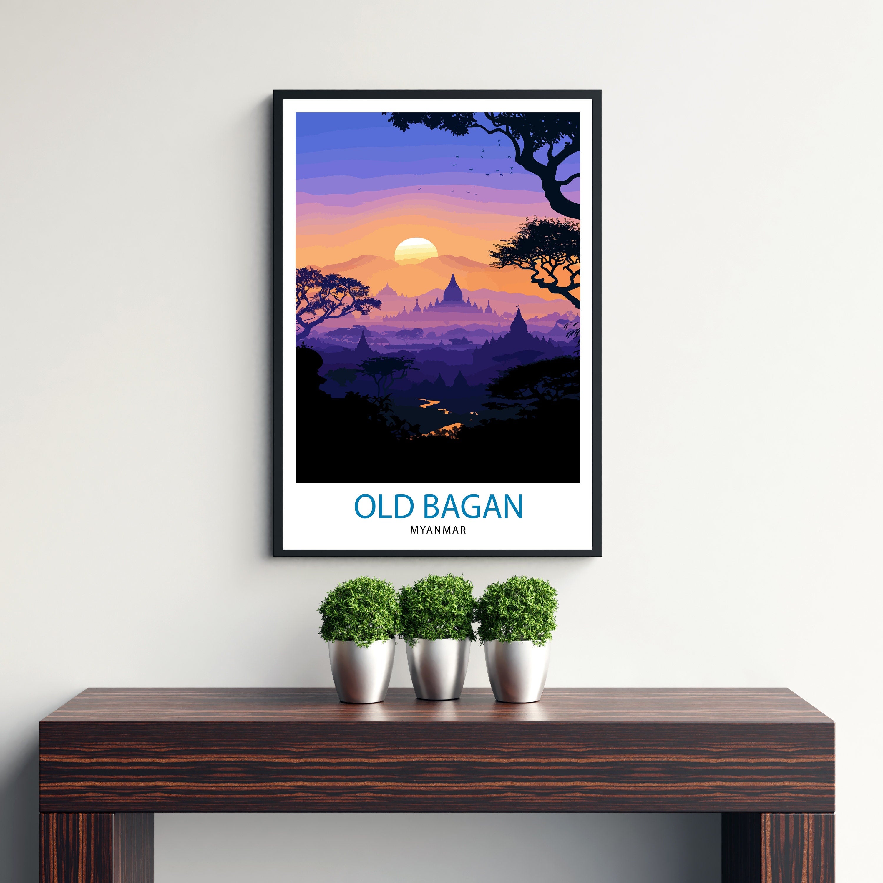 Bagan Myanmar Travel Print Wall Decor Wall Art Bagan Wall Hanging Home Décor Bagan Gift Art Lovers Myanmar Art Lover Gift Print Art