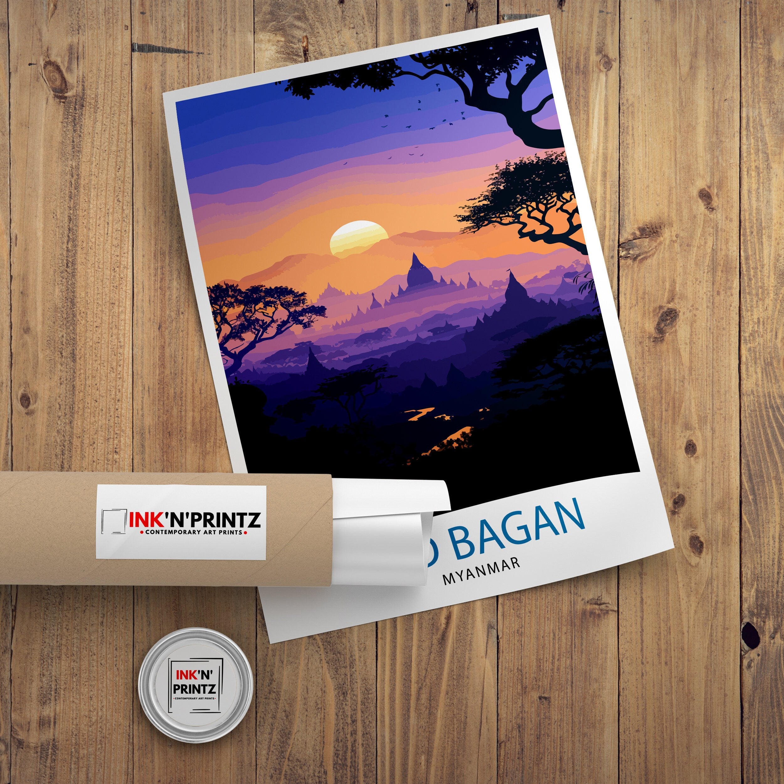 Bagan Myanmar Travel Print Wall Decor Wall Art Bagan Wall Hanging Home Décor Bagan Gift Art Lovers Myanmar Art Lover Gift Print Art