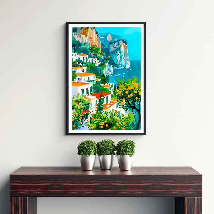 Capri Italy Travel Print Capri Wall Decor Capri Home Living Decor Capri Italy Illustration Travel Poster Gift for Capri Italy Home Decor