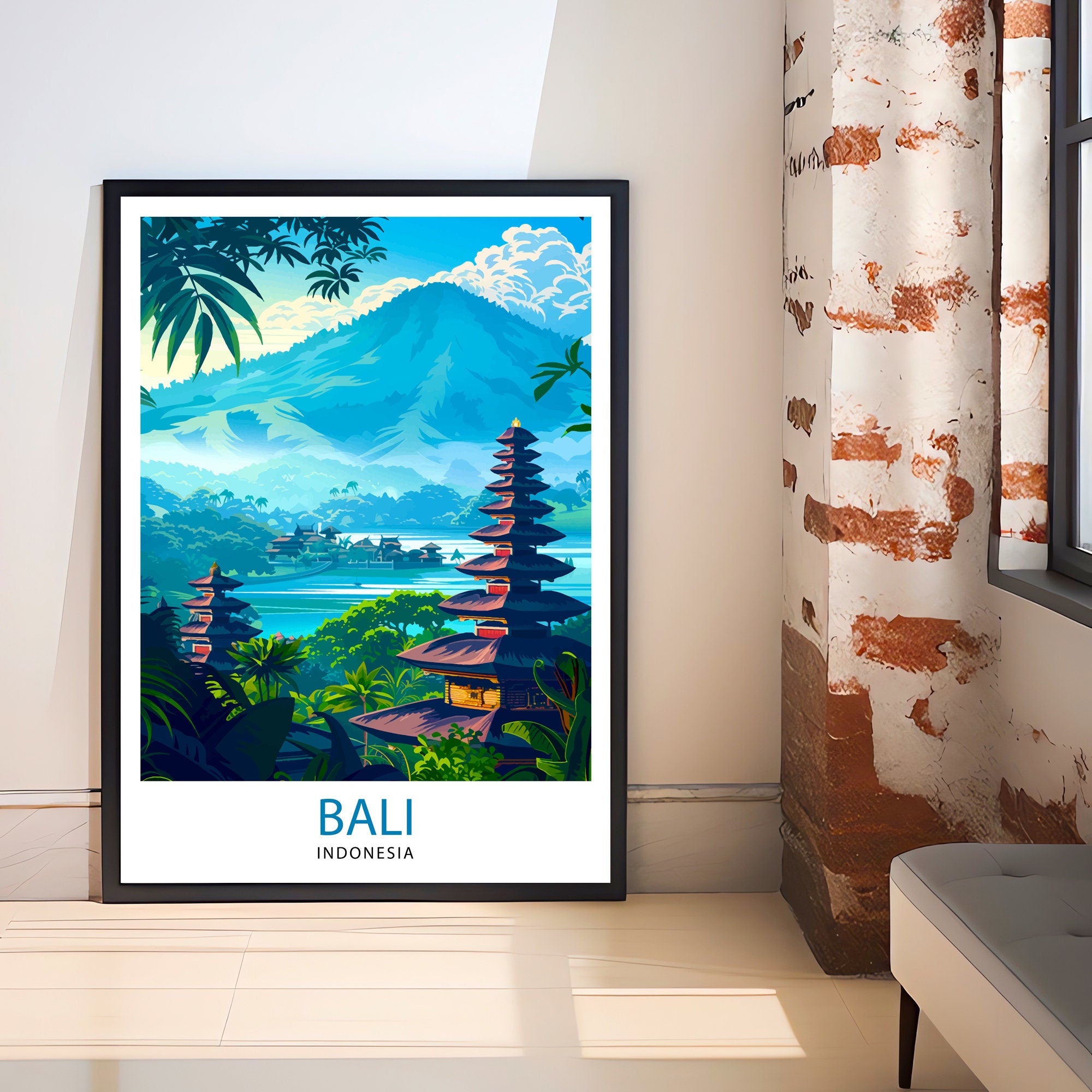 Bali Indonesia Travel Print Wall Decor Wall Art Bali Wall Hanging Home Décor Bali Gift Art Lovers Indonesia Art Lover Gift