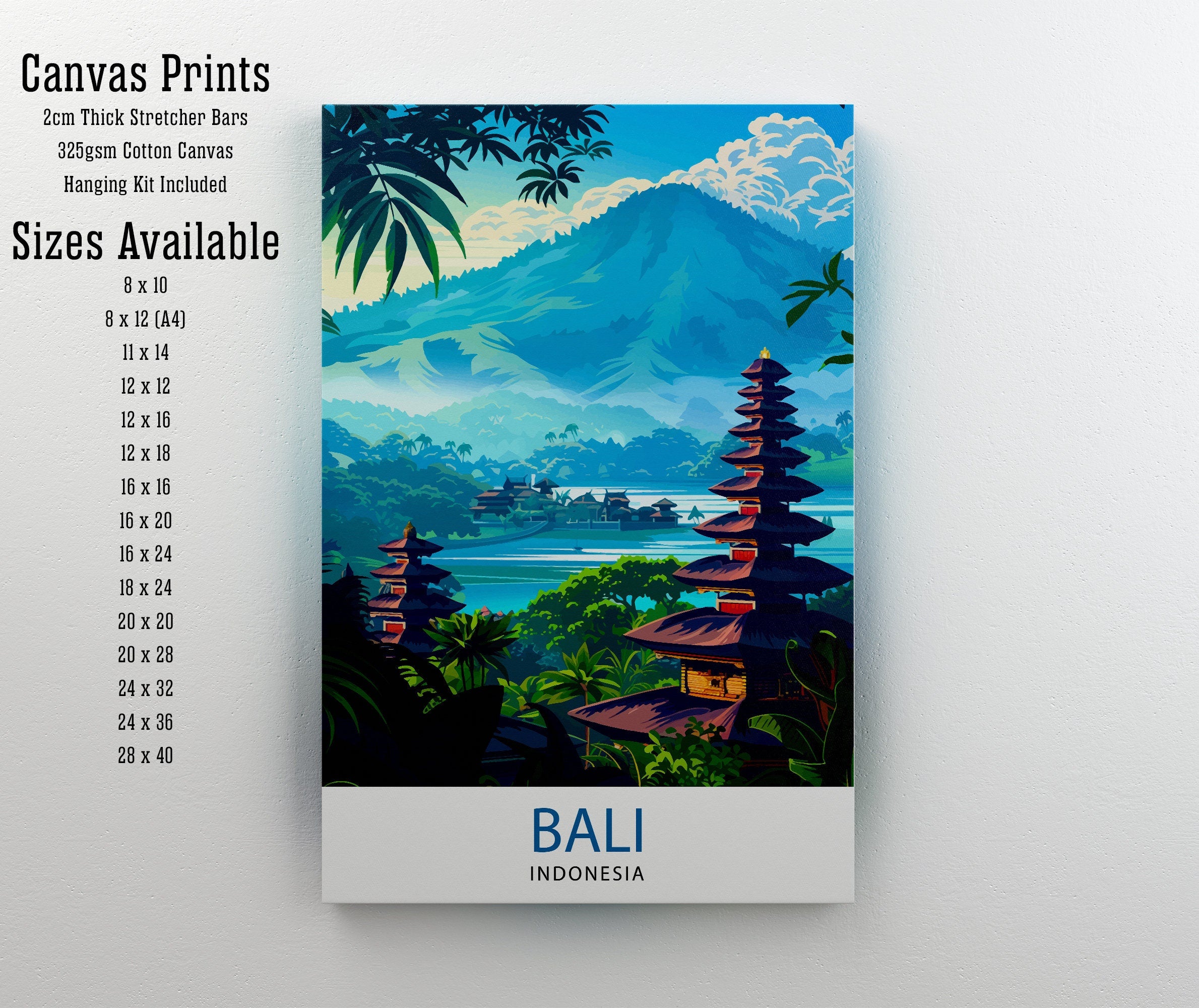 Bali Indonesia Travel Print Wall Decor Wall Art Bali Wall Hanging Home Décor Bali Gift Art Lovers Indonesia Art Lover Gift