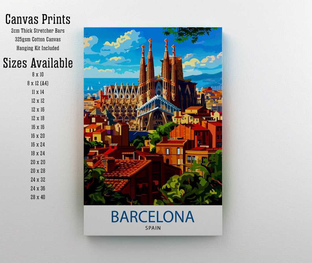 Barcelona Spain Travel Poster Barcelona