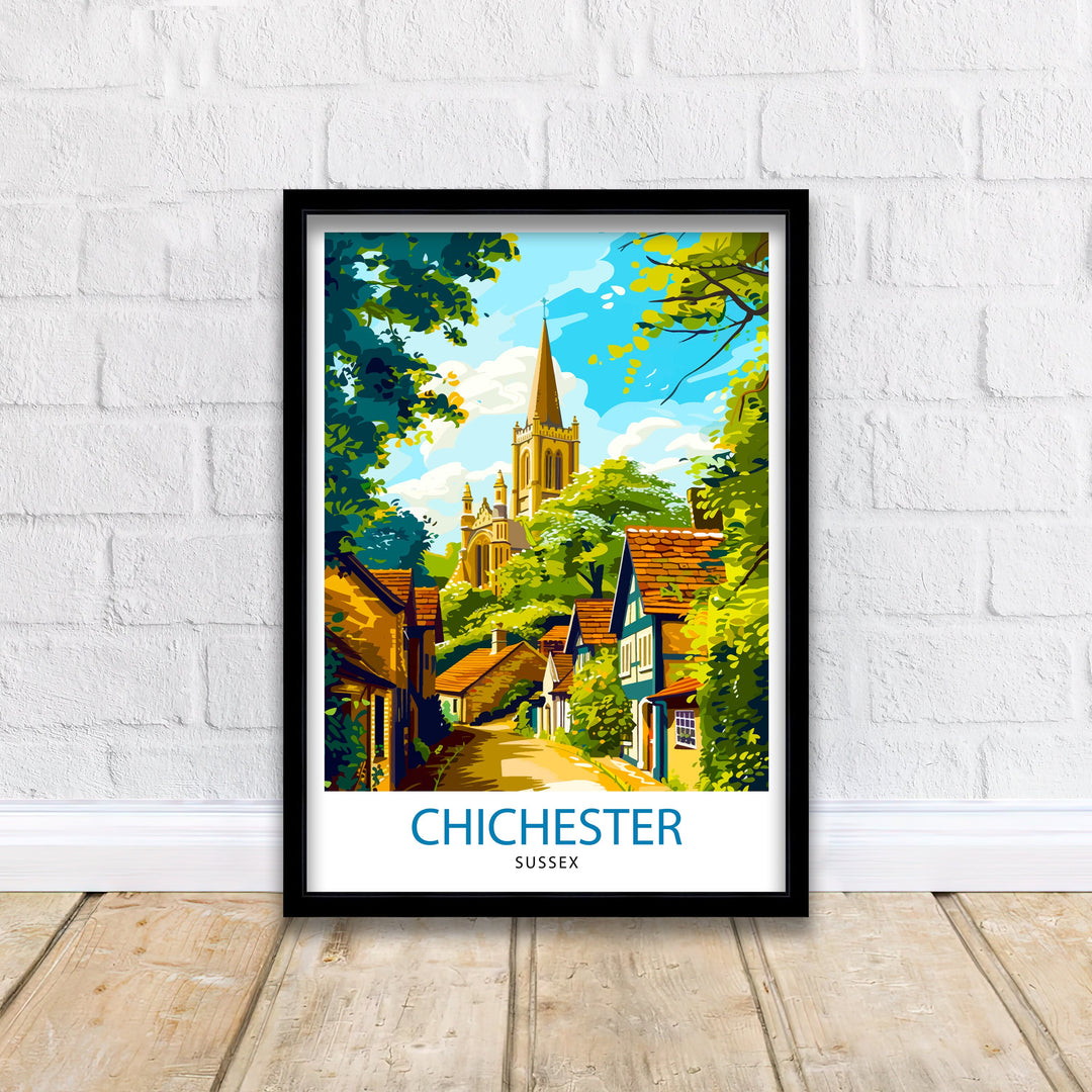 Chichester England Travel Print Wall Decor Wall Art Chichester Wall Hanging Home Décor Chichester Gift Art Lovers UK Art Lover Gift Print