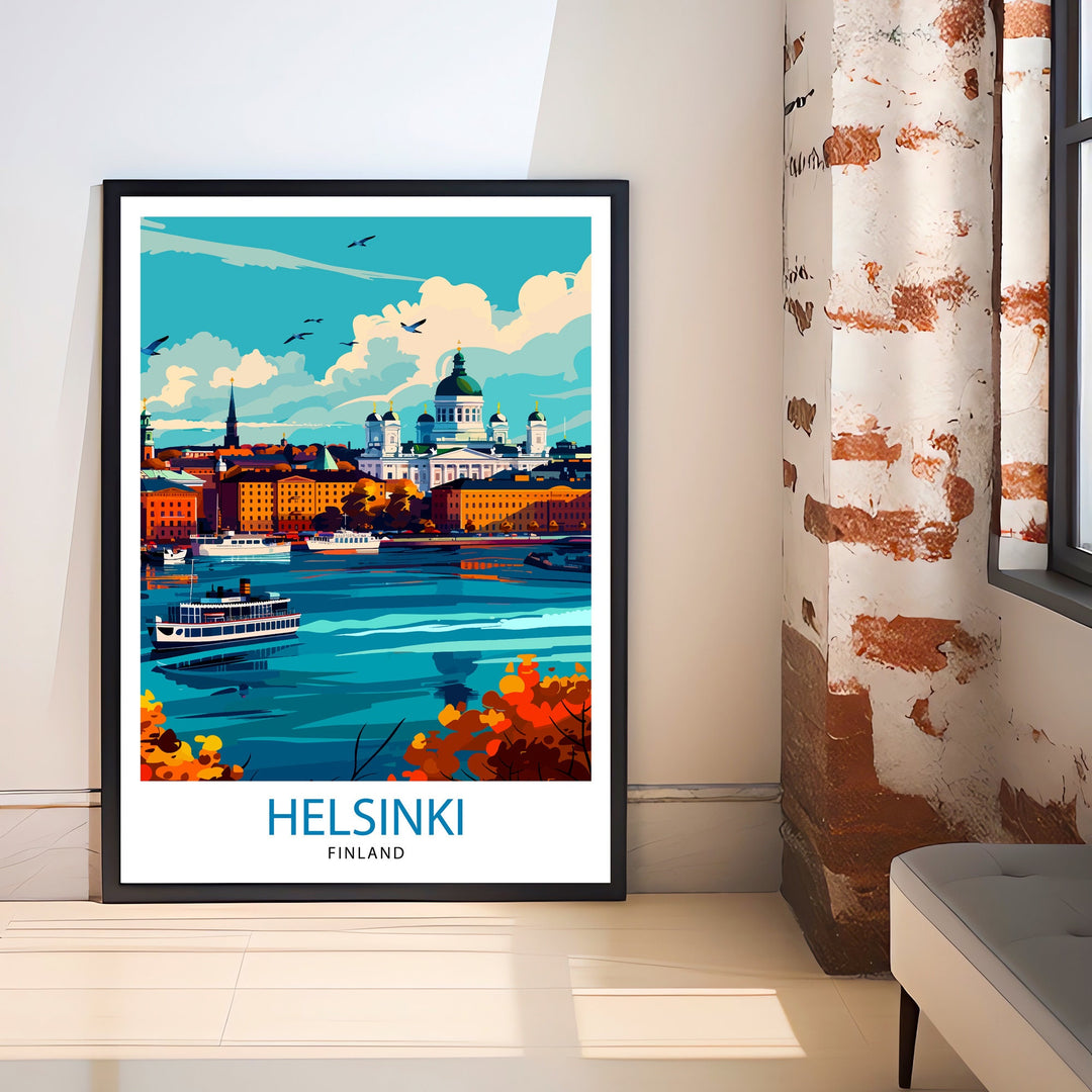 Helsinki Finland Travel Print Wall Decor Wall Art Helsinki Wall Hanging Home Décor Helsinki Gift Art Lovers Finland Art