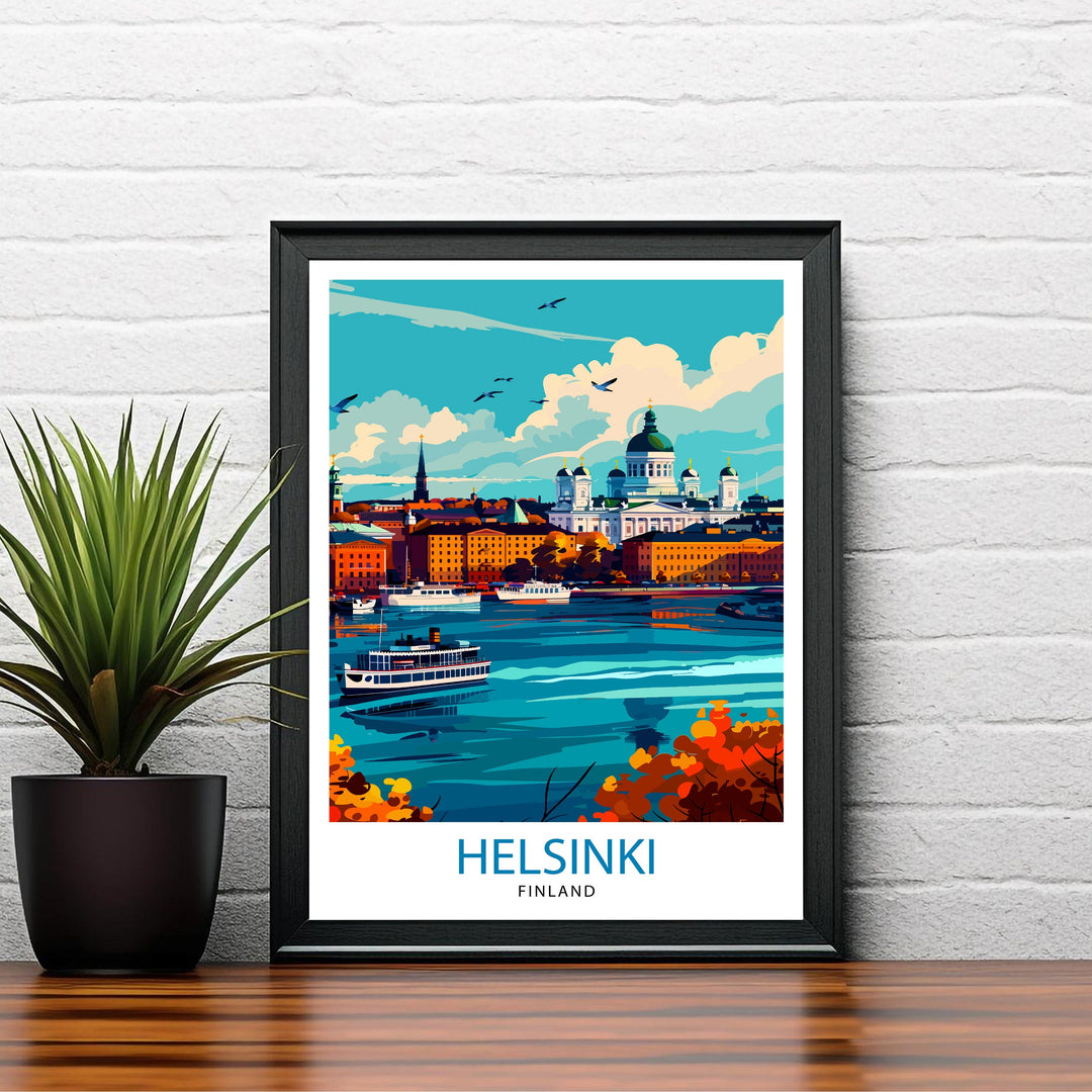 Helsinki Finland Travel Print Wall Decor Wall Art Helsinki Wall Hanging Home Décor Helsinki Gift Art Lovers Finland Art