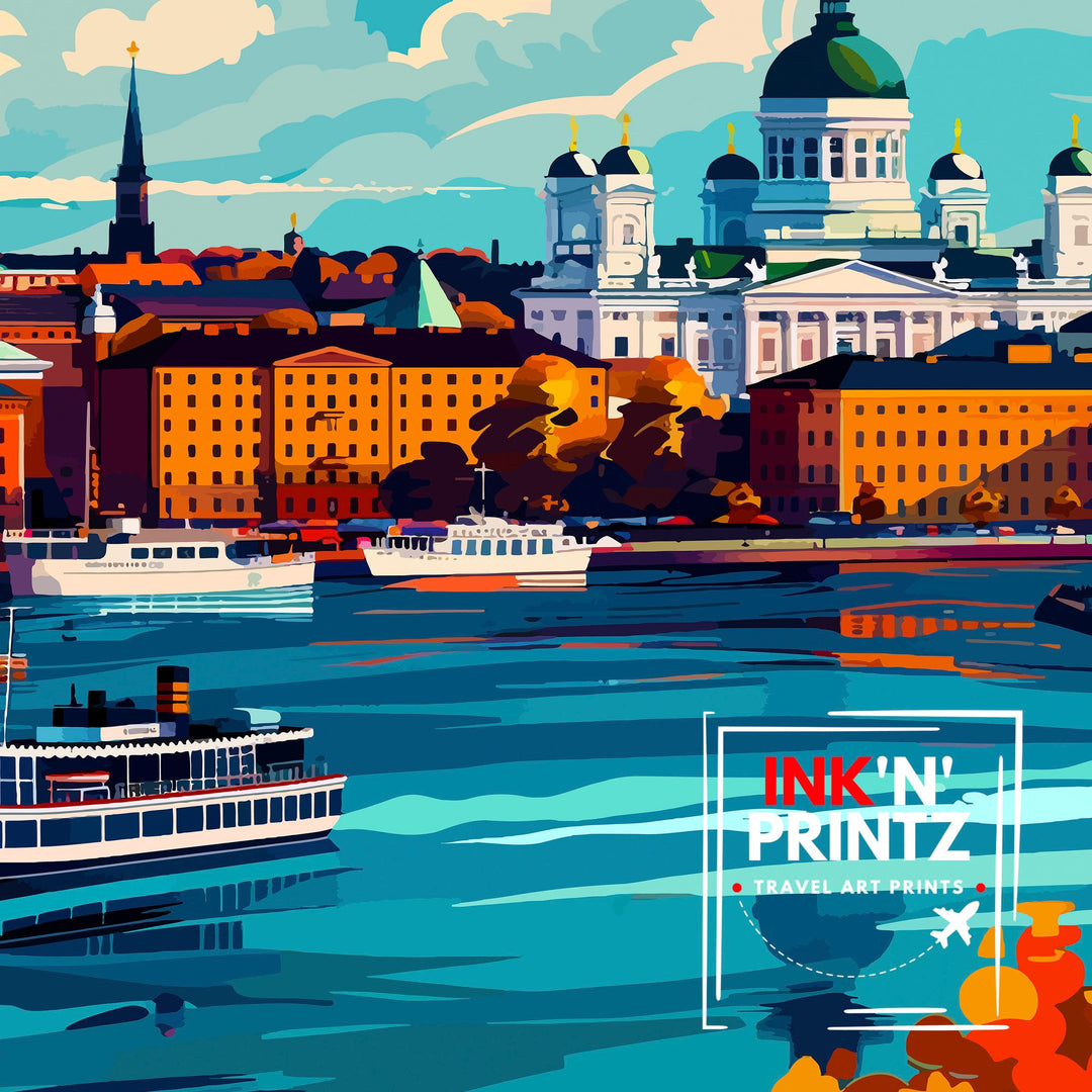 Helsinki Finland Travel Poster