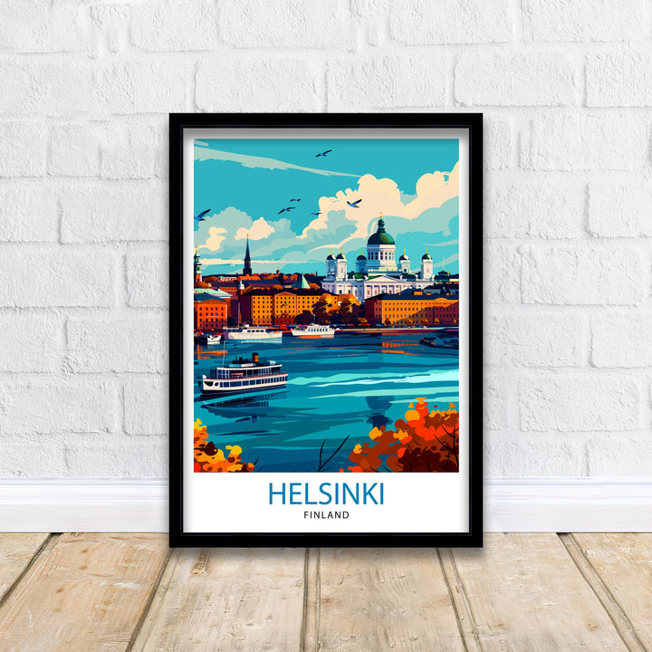 Helsinki Finland Travel Poster