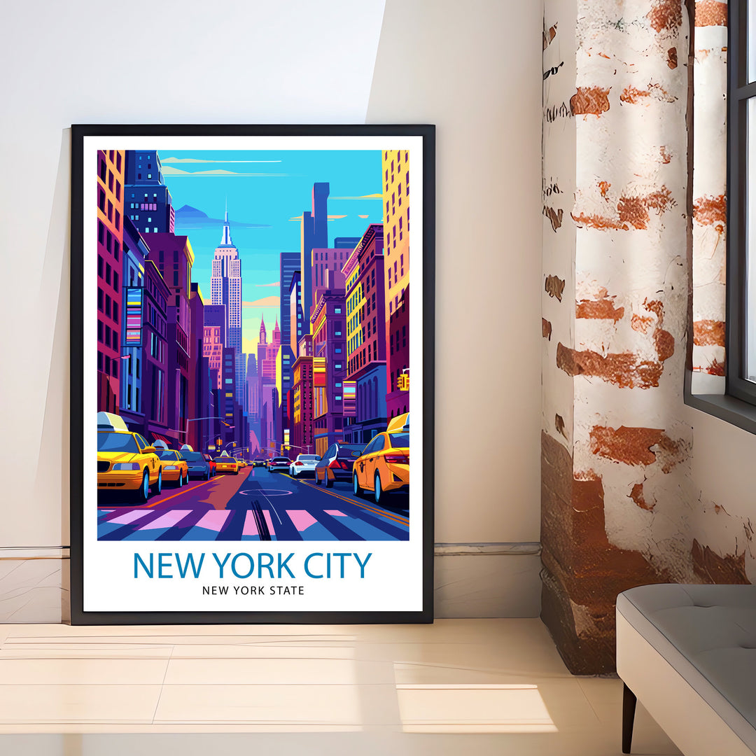 New York City Travel Print Wall Decor Wall Art New York City Wall Hanging Home Décor New York City Gift Art Lovers USA Art Lover