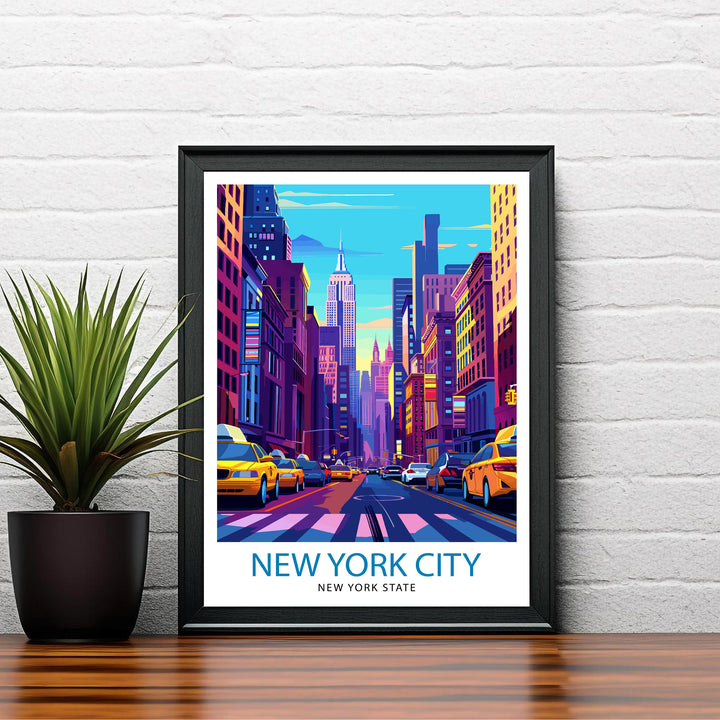 New York City Travel Print Wall Decor Wall Art New York City Wall Hanging Home Décor New York City Gift Art Lovers USA Art Lover