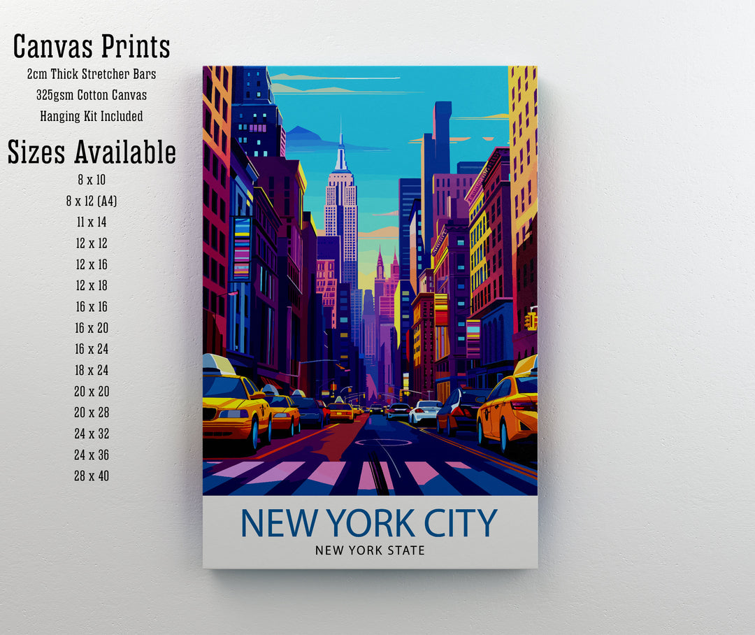 New York City Travel Print Wall Decor Wall Art New York City Wall Hanging Home Décor New York City Gift Art Lovers USA Art Lover