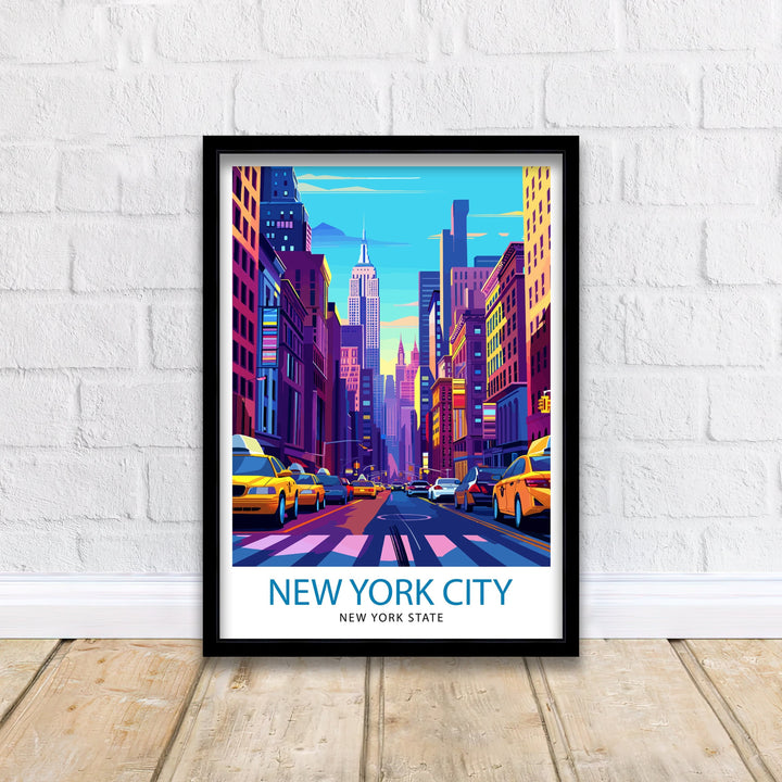 New York City Travel Print Wall Decor Wall Art New York City Wall Hanging Home Décor New York City Gift Art Lovers USA Art Lover