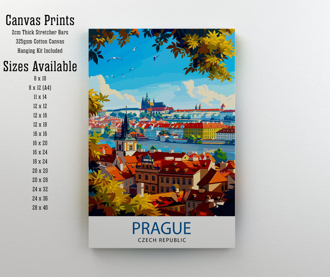 Prague Czech Republic Travel Print Prague Wall Decor Prague Poster Czech Republic Travel Prints Prague Art Print Prague Illustration