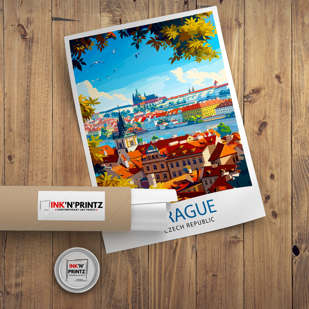 Prague Czech Republic Travel Poster Prague