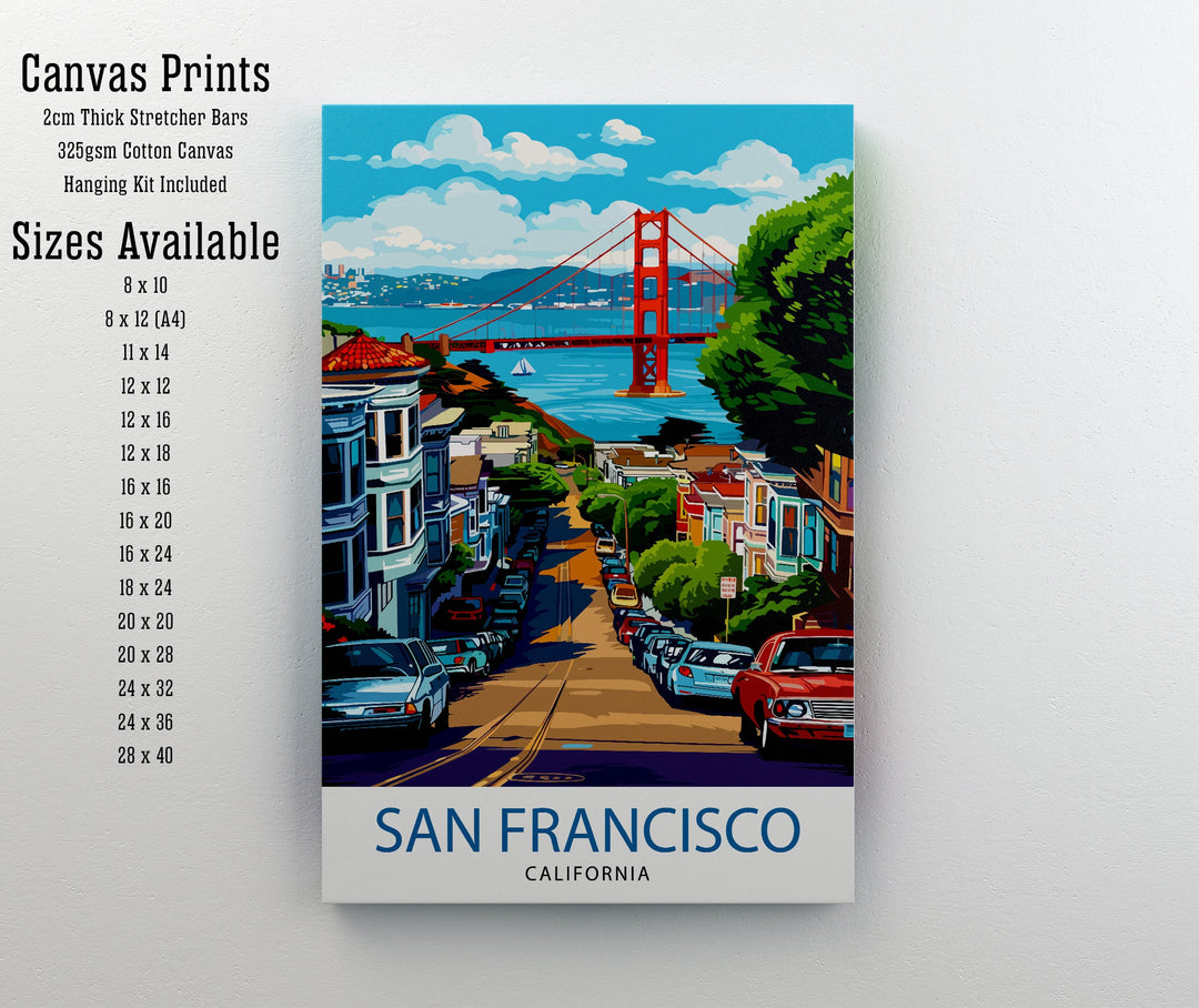 San Francisco California Travel Print Wall Decor Wall Art San Francisco Wall Hanging Home Décor San Francisco Gift Art Lovers California