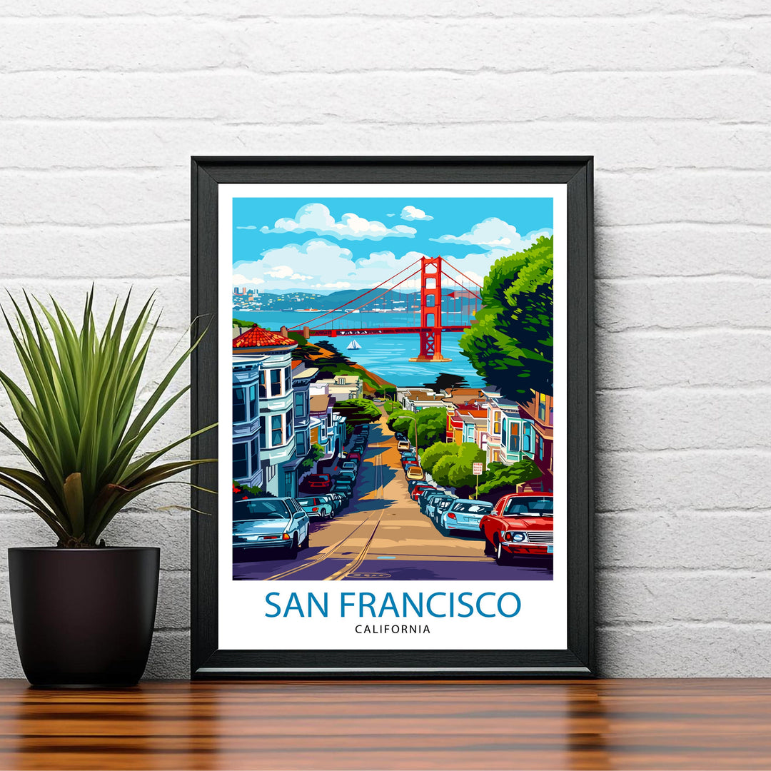 San Francisco California Travel Print Wall Decor Wall Art San Francisco Wall Hanging Home Décor San Francisco Gift Art Lovers California