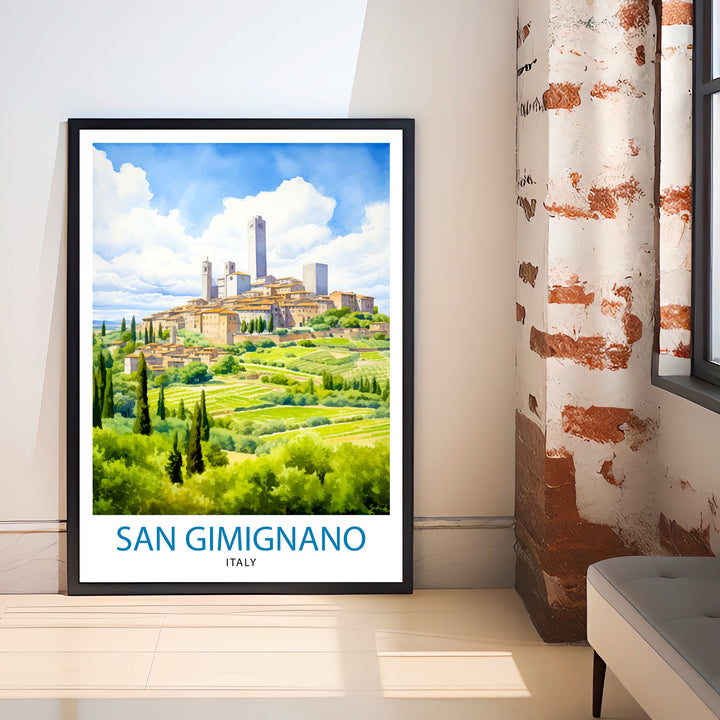 San Gimignano Italy Travel Print Wall Decor Wall Art San Gimignano Wall Hanging Home Décor San Gimignano Gift Art Lovers Italy Art Lover