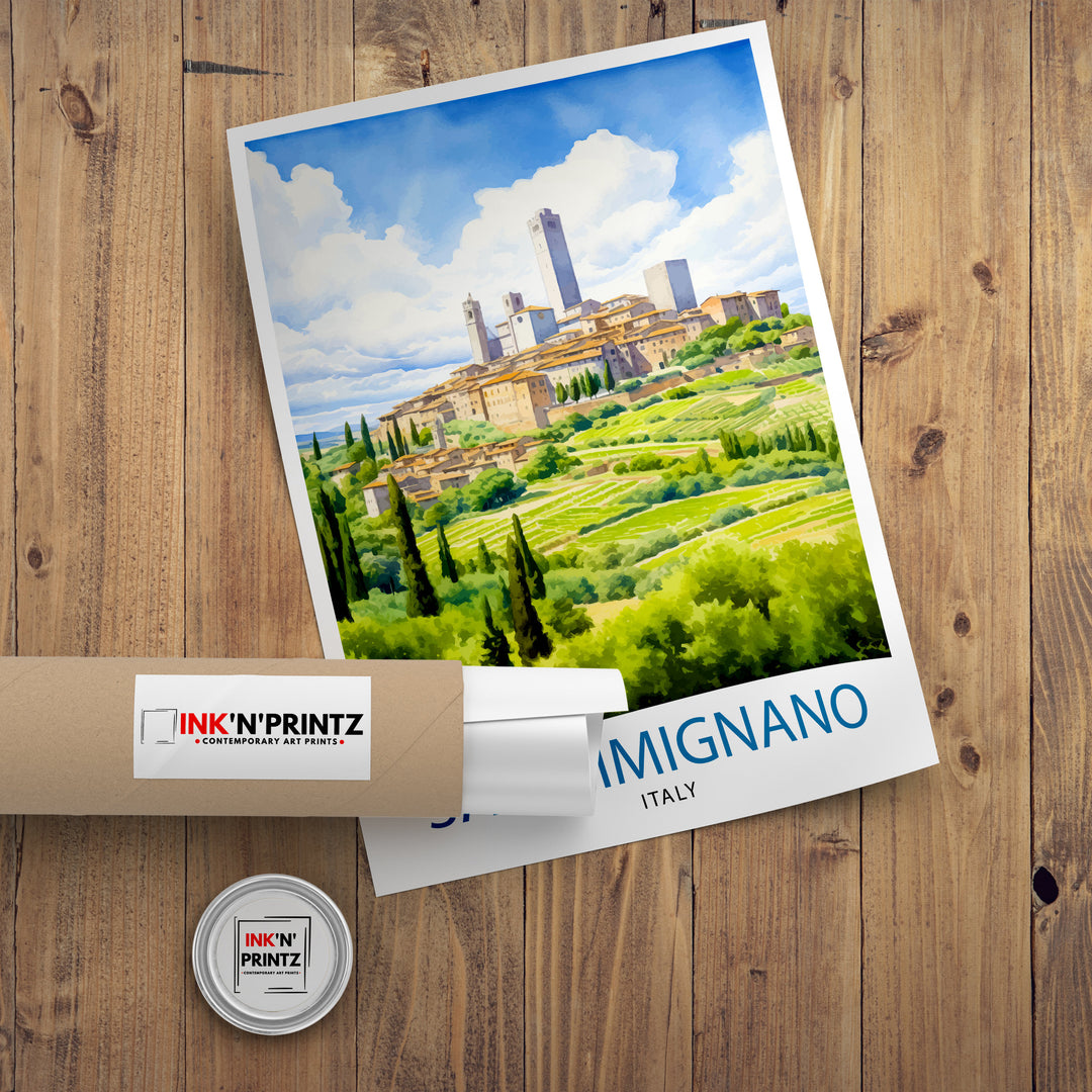 San Gimignano Italy Travel Poster