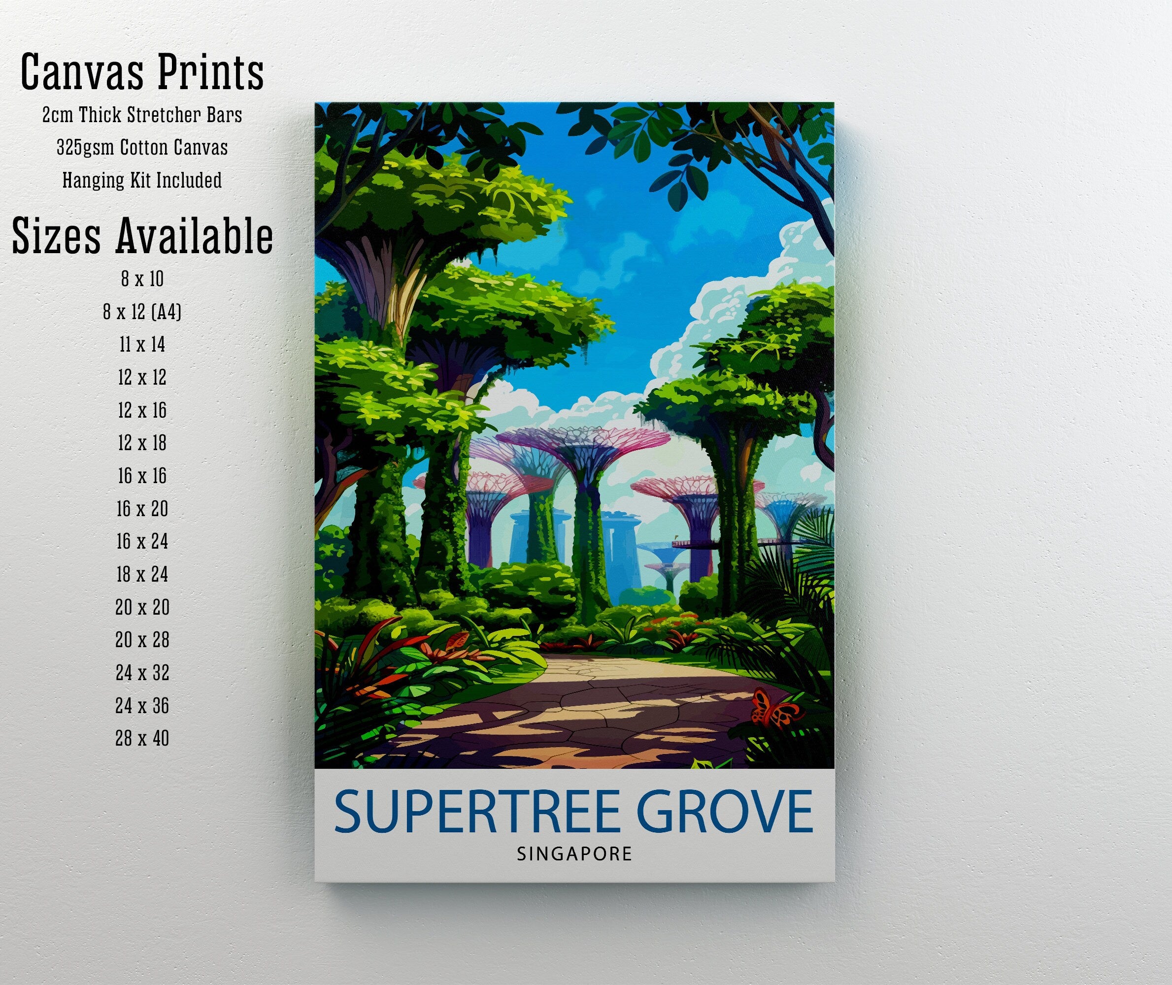 Supertree Grove Singapore Travel Print Wall Decor Wall Art Supertree Grove Wall Hanging Home Décor Supertree Grove Gift Art Lovers Singapore