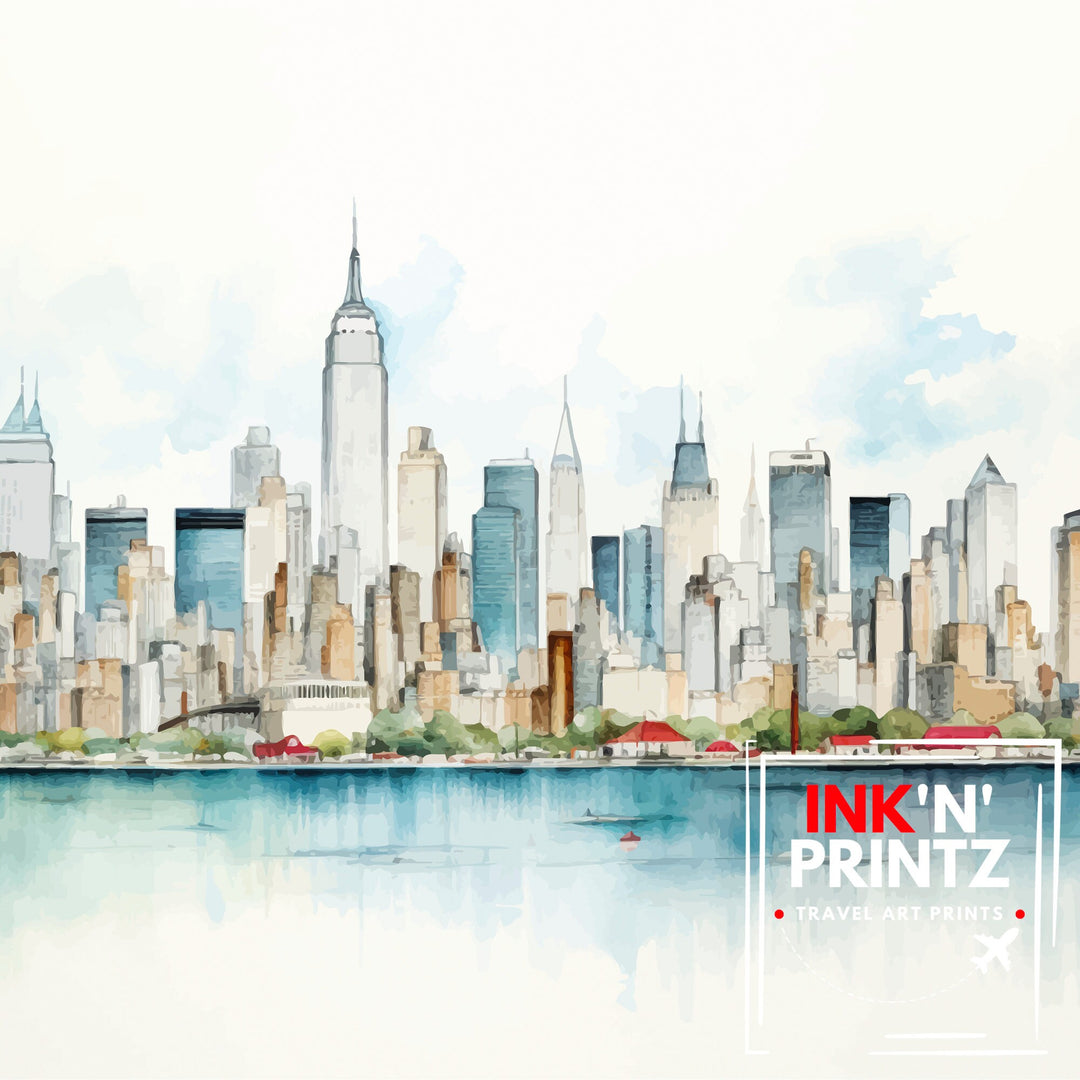 New York City Travel Print Wall Decor Wall Art New York City Wall Hanging Home Décor New York City Gift Art Lovers USA Art Lover Gift Print