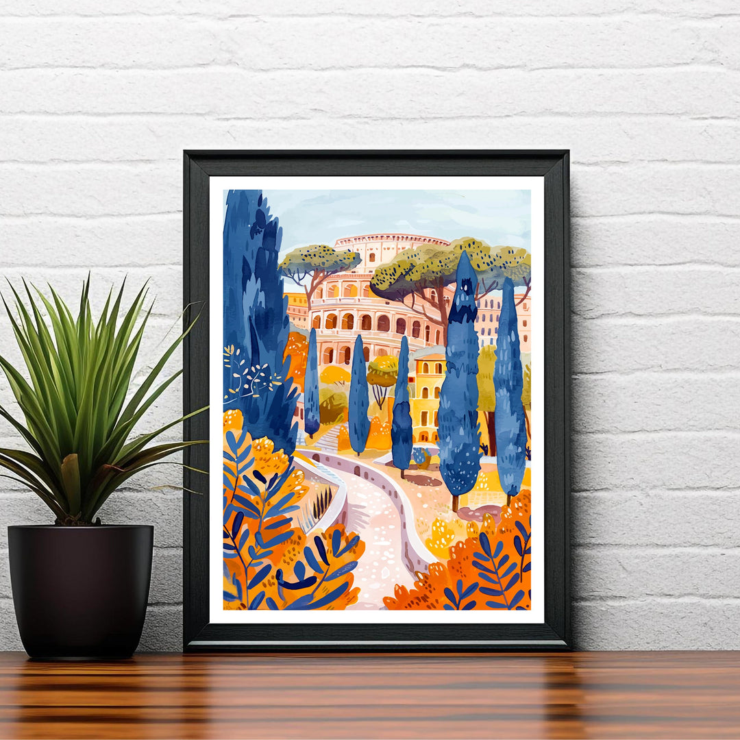 Rome Italy Travel Print Rome Wall Art Italy Travel Poster Rome Home Decor Italy Illustration Travel Gift for Rome Italy Wall Art