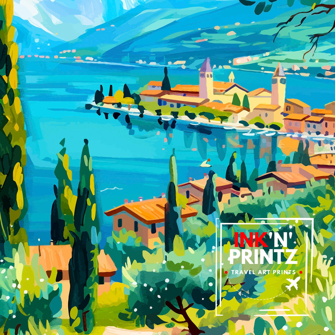 Lake Garda Italy Travel Poster