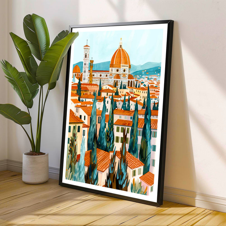 Florence Italy Travel Print Florence Wall Decor Florence Home Living Decor Florence Italy Illustration Travel Poster Gift for Florence