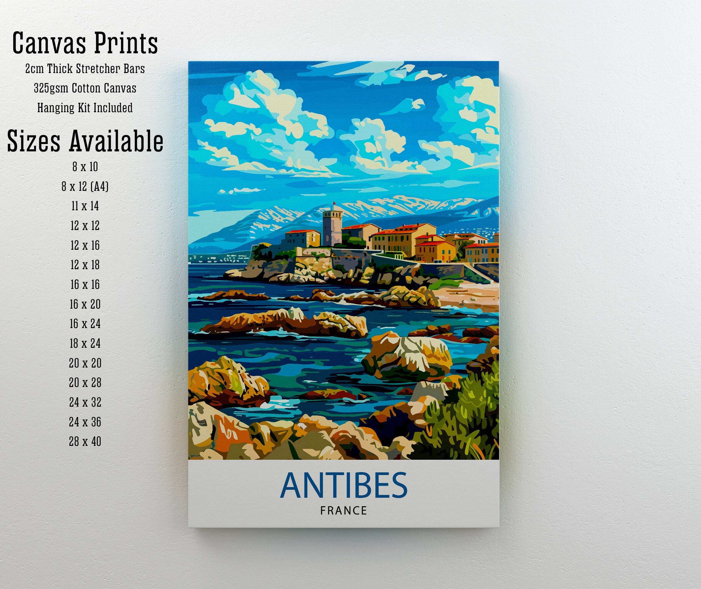Antibes France Travel Print Antibes Wall Decor Antibes Home Living Decor Antibes France Illustration Travel Poster Gift for Antibes