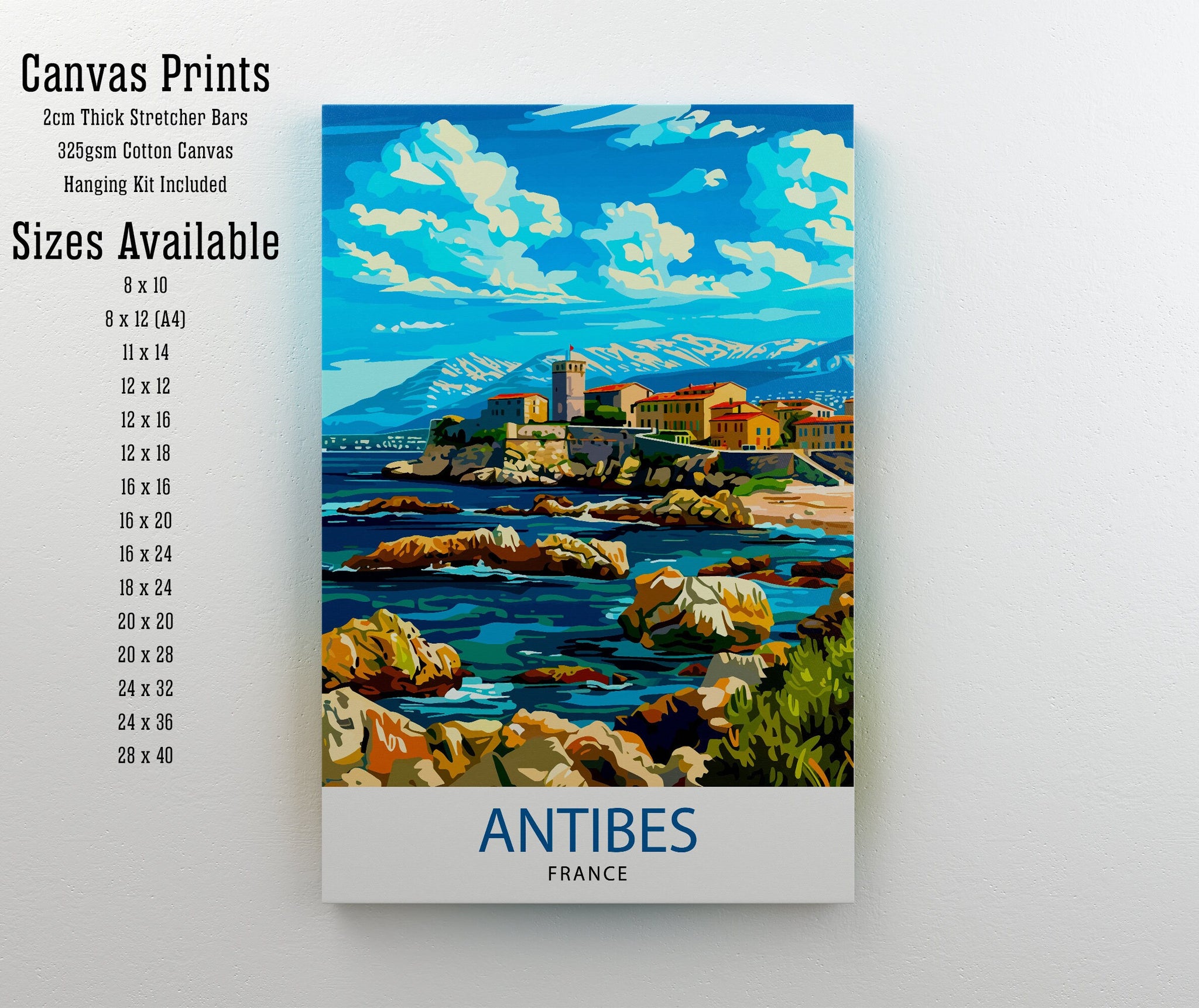 Antibes France Travel Print Antibes Wall Decor Antibes Home Living Decor Antibes France Illustration Travel Poster Gift for Antibes