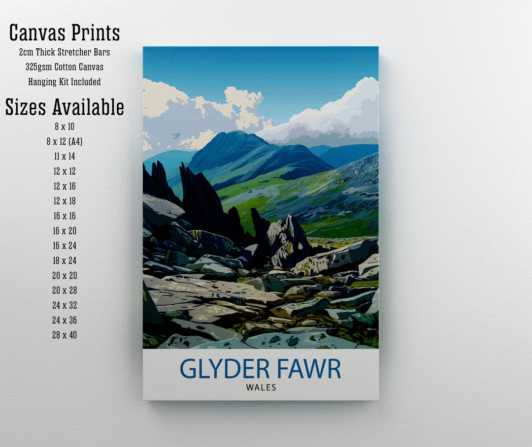 Glyder Fawr Wales Travel Poster