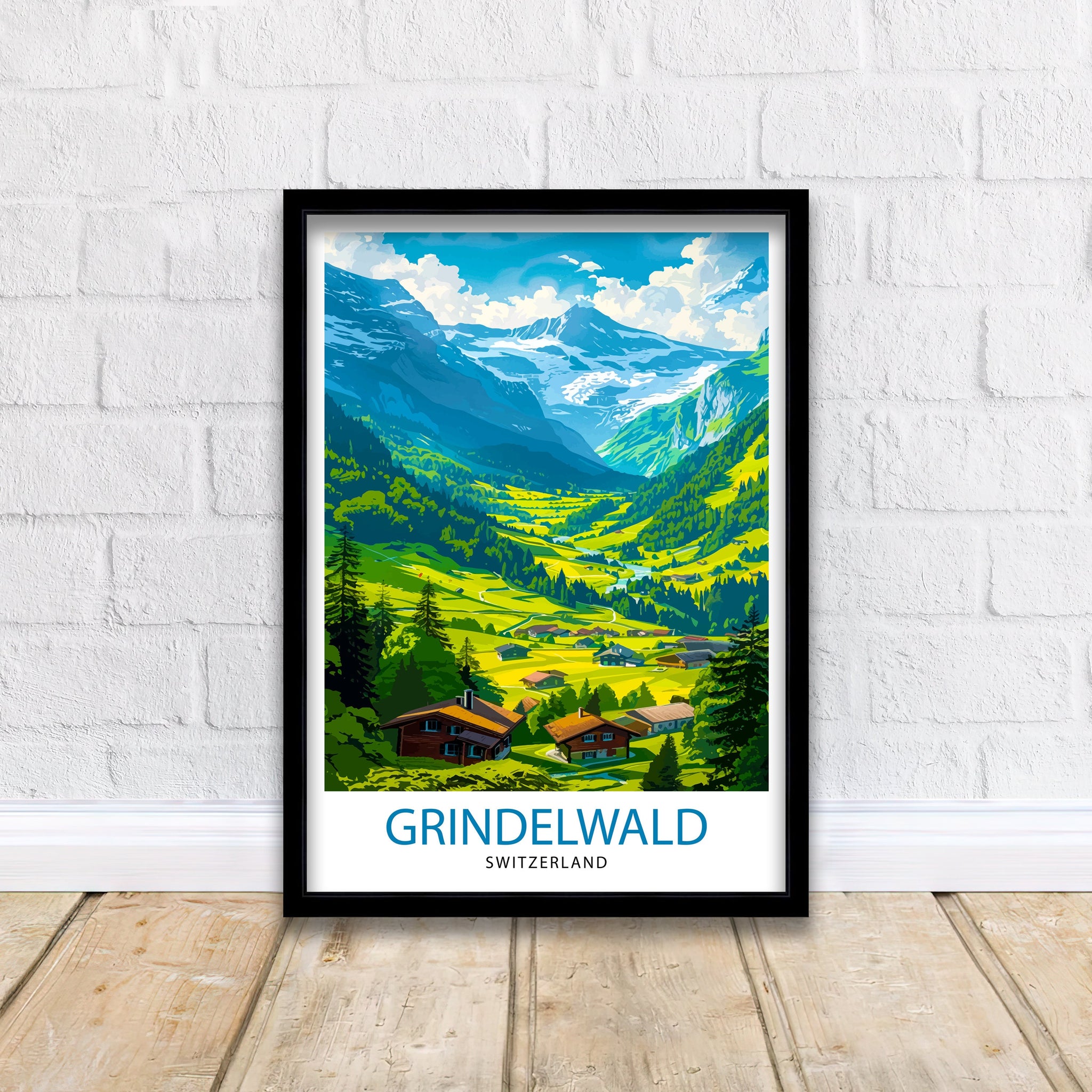 Grindelwald Switzerland Travel Print Wall Decor Wall Art Grindelwald Wall Hanging Home Décor Grindelwald Gift Art Lovers Switzerland Art