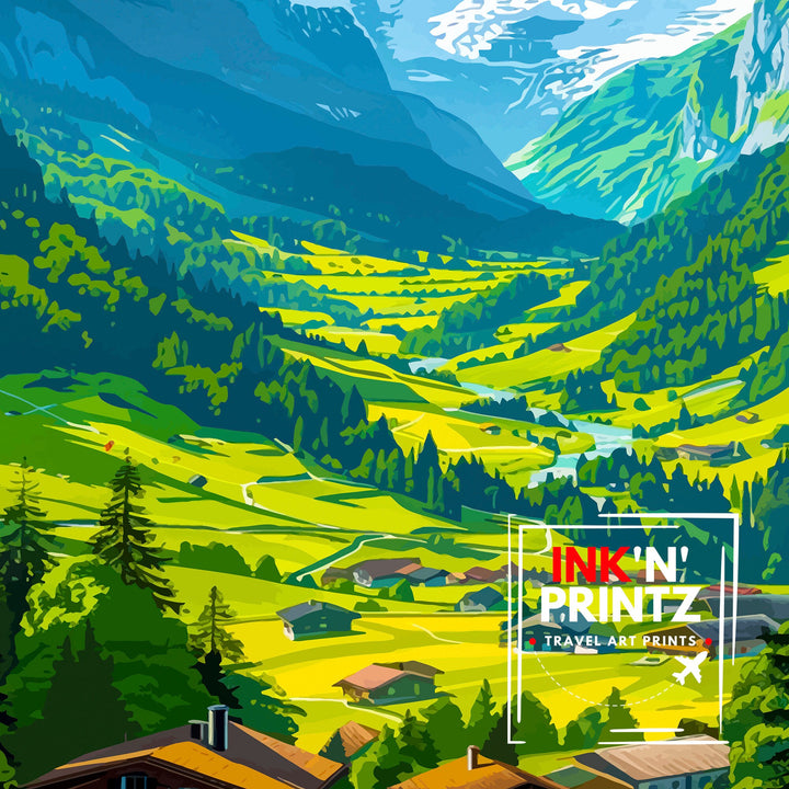 Grindelwald Switzerland Travel Poster