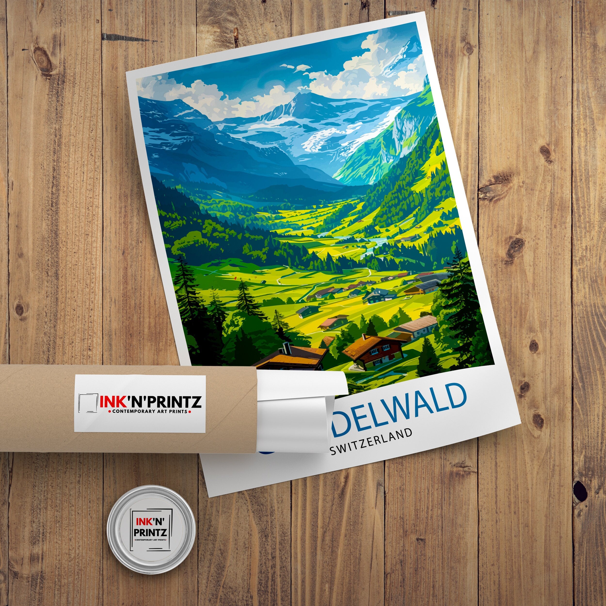 Grindelwald Switzerland Travel Print Wall Decor Wall Art Grindelwald Wall Hanging Home Décor Grindelwald Gift Art Lovers Switzerland Art