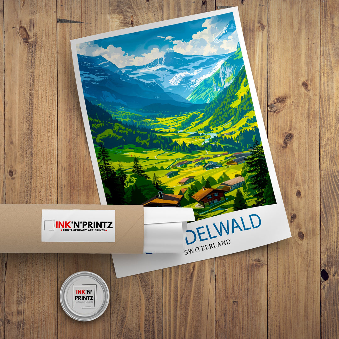 Grindelwald Switzerland Travel Poster