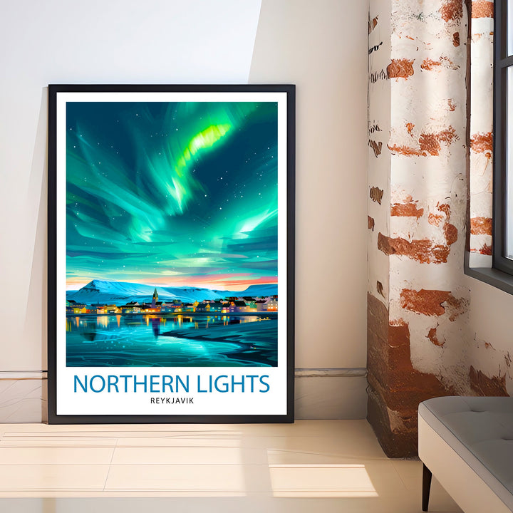 Northern Lights Travel Poster