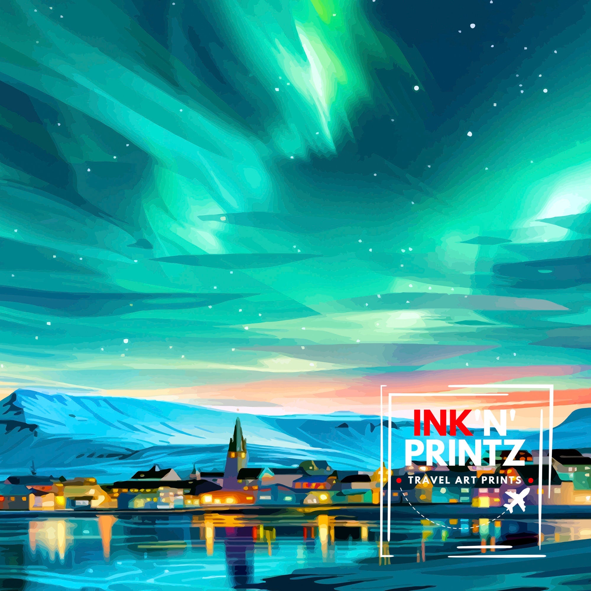 Northern Lights Travel Print Wall Decor Wall Art Aurora Borealis Wall Hanging Home Décor Northern Lights Gift Art Lovers Global Art Lover
