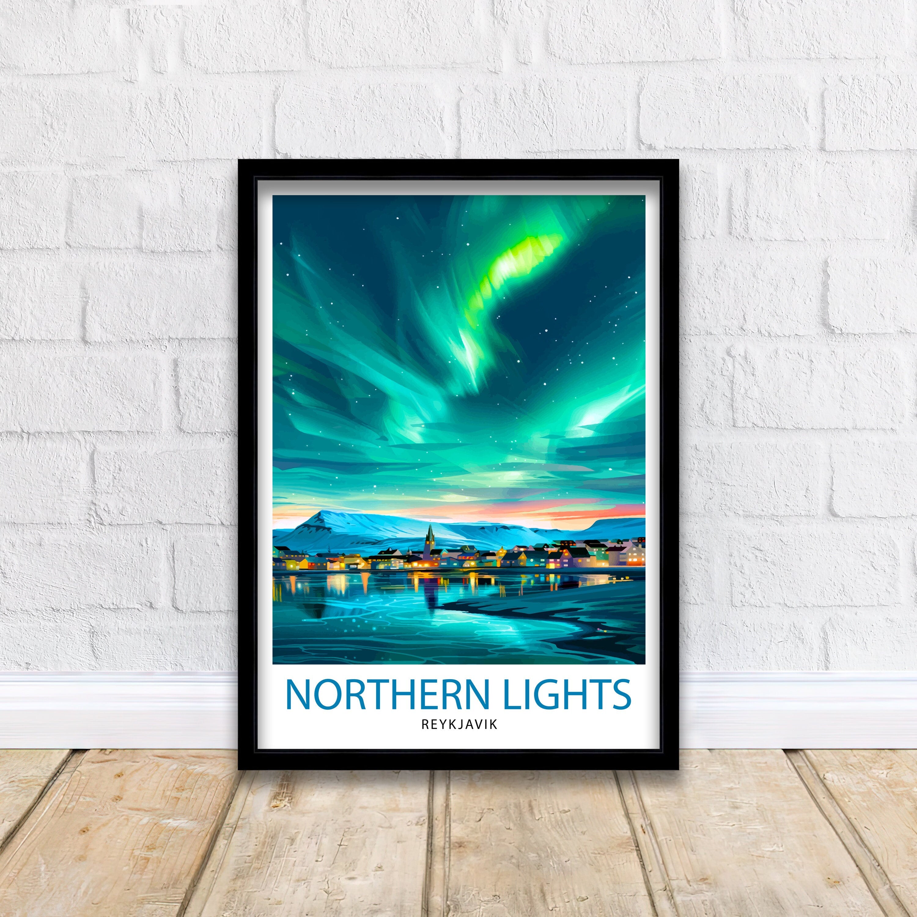 Northern Lights Travel Print Wall Decor Wall Art Aurora Borealis Wall Hanging Home Décor Northern Lights Gift Art Lovers Global Art Lover
