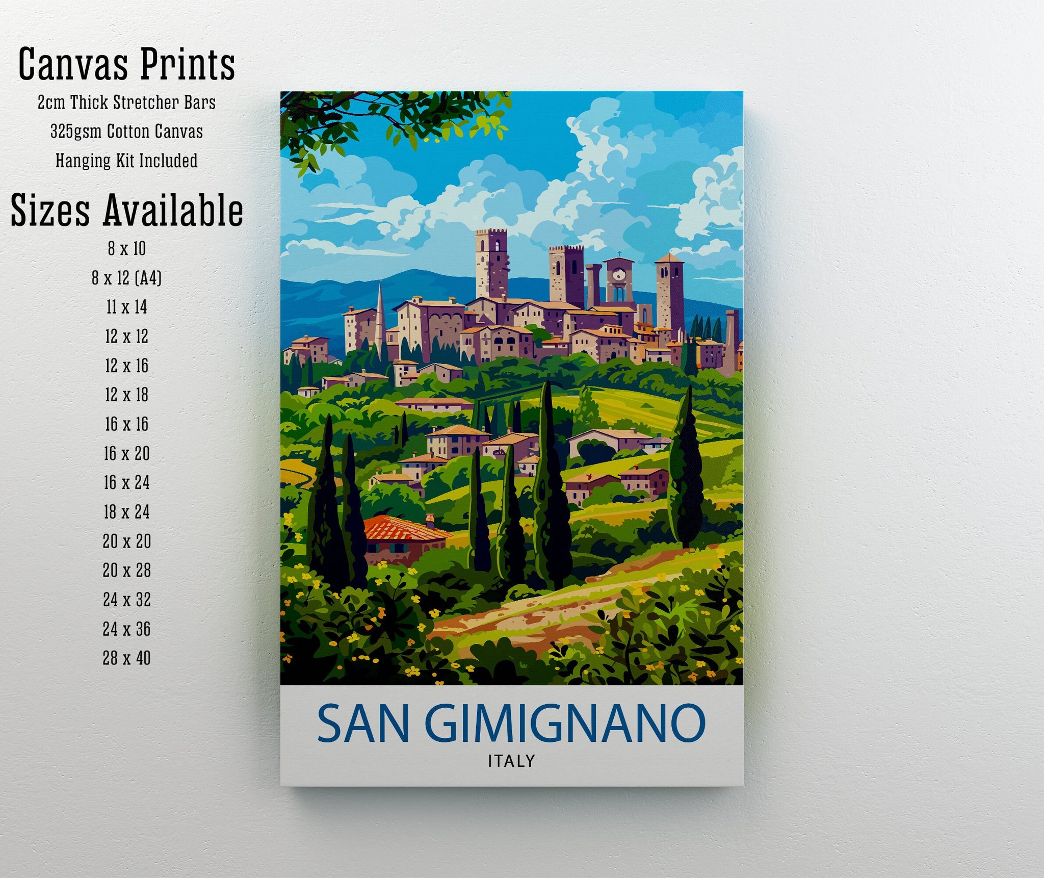 San Gimignano Italy Travel Print Wall Decor Wall Art San Gimignano Wall Hanging Home Décor San Gimignano Gift Art Lovers Italy Art Lover