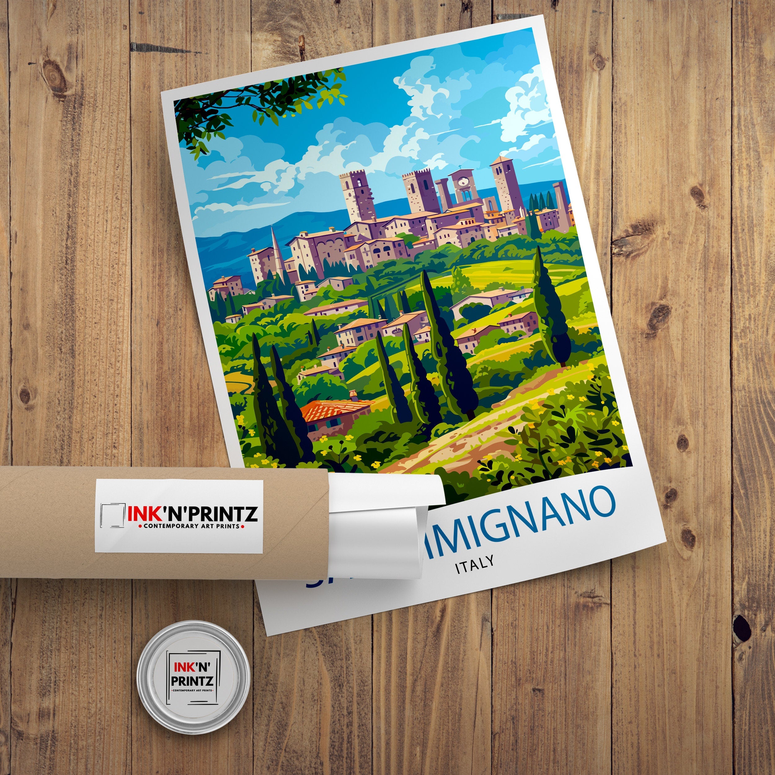 San Gimignano Italy Travel Print Wall Decor Wall Art San Gimignano Wall Hanging Home Décor San Gimignano Gift Art Lovers Italy Art Lover