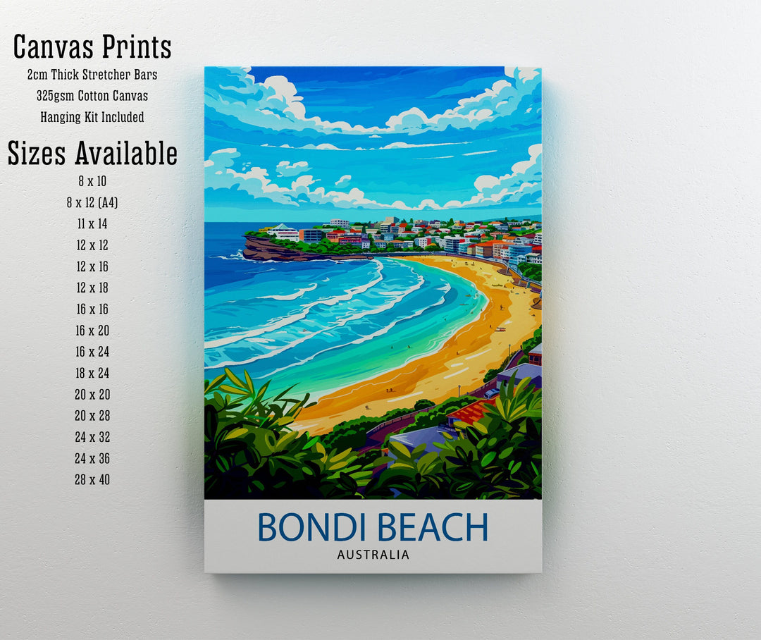 Bondi Beach Sydney Travel Print Wall Decor Wall Art Bondi Beach Wall Hanging Home Décor Bondi Beach Gift Art Lovers Australia Art Lover Gift